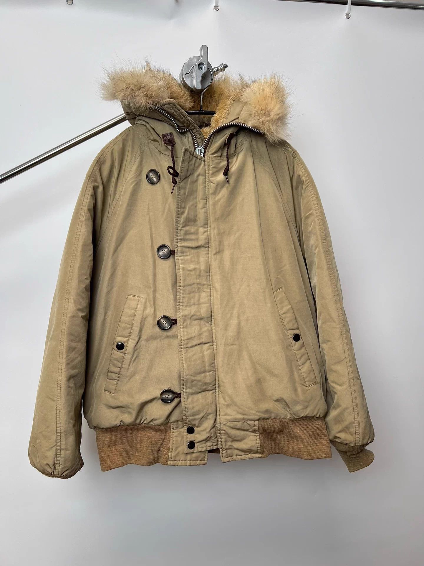 Other Vintage N-2B Light Beige Cotton Bomber Jacket 40 Size US XXS / EU 40 - 2 Thumbnail