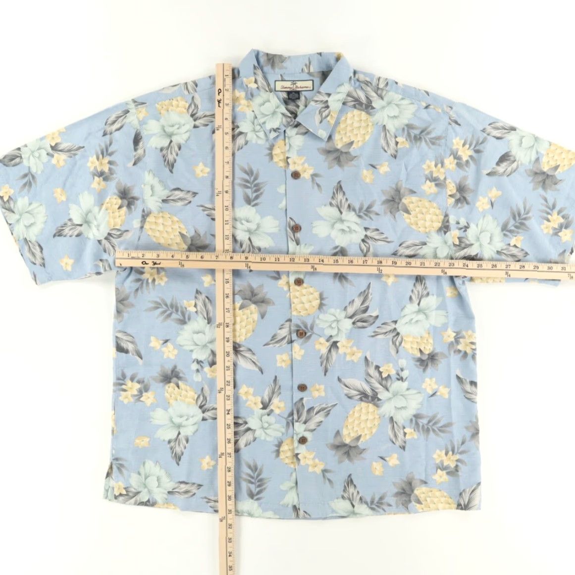 Tommy Bahama Tommy Bahama Pineapple Camp Silk All Over Print Button Up Shirt Blue Men's XL Size US XL / EU 56 / 4 - 3 Thumbnail