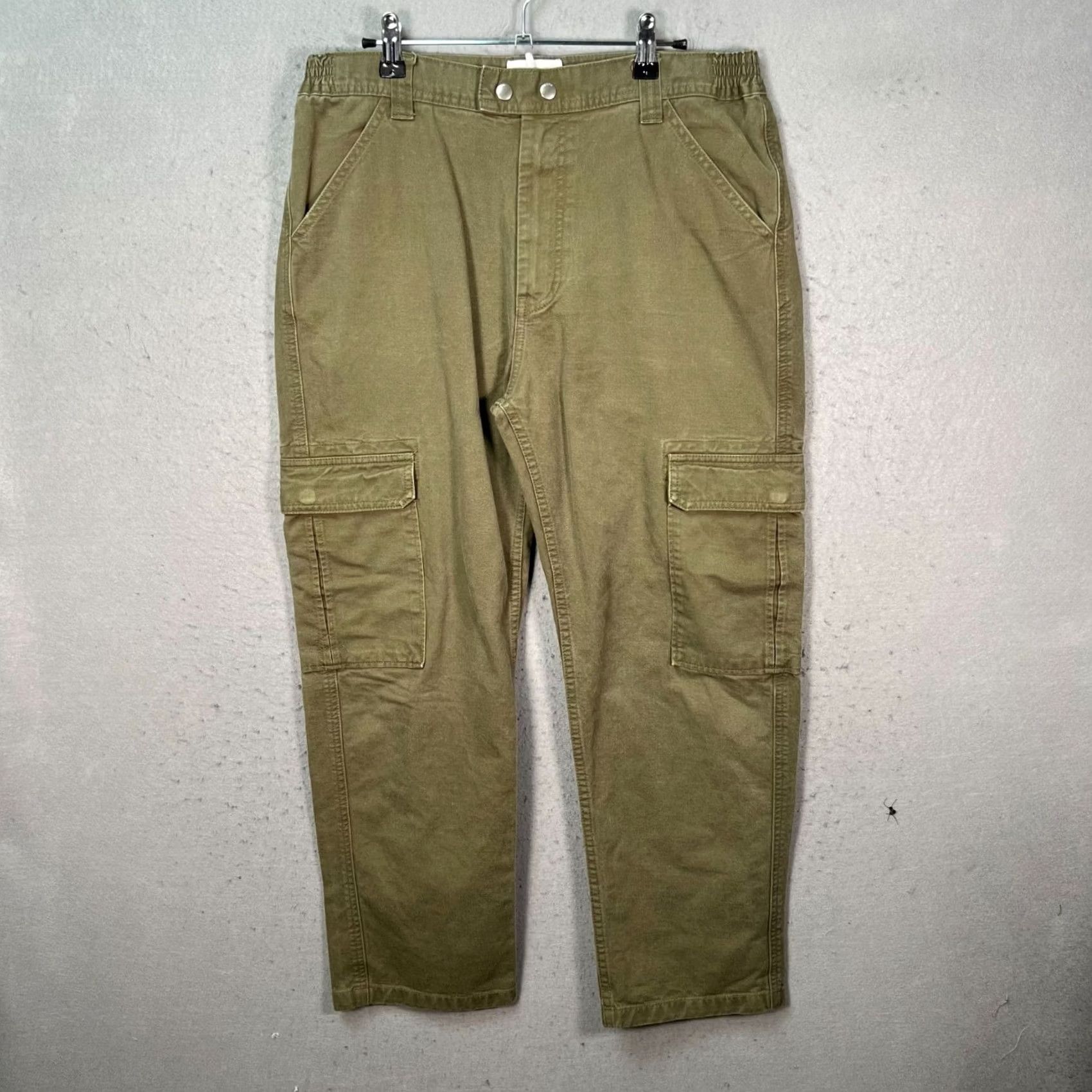 Frame Frame Mens Cargo Pants 31x27 Green Cotton Relaxed Front Pants Mens Stretch Straight 100% Cotton Cargo Style Size US 31 - 2 Thumbnail