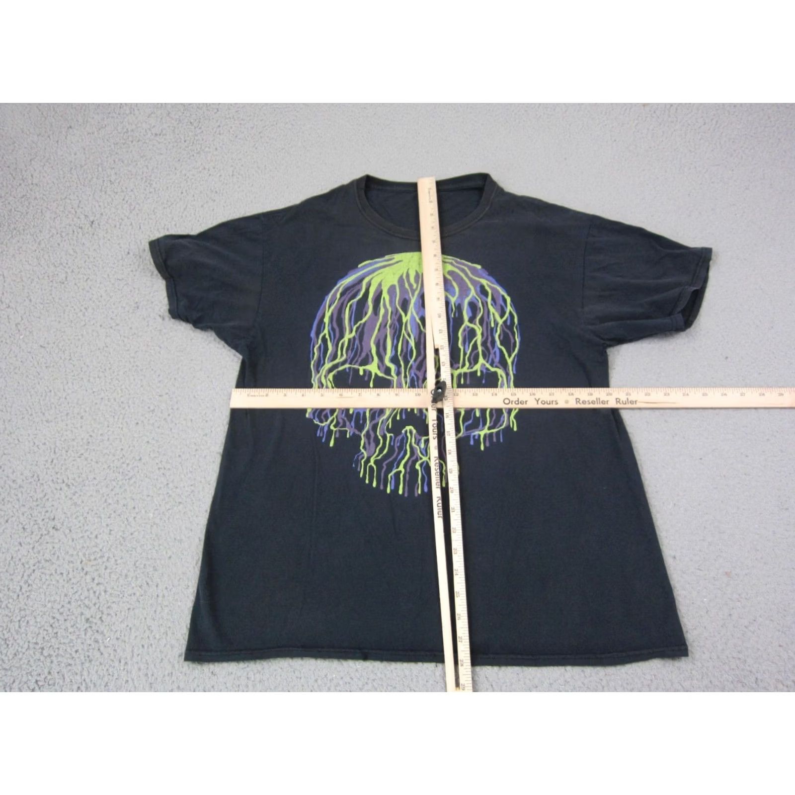 Vintage VINTAGE Skull Shirt Mens M Black Neon Drip Goth Punk Grunge 90s Y2K Military 90s Womens Mens Boys Girls Size US M / EU 48-50 / 2 - 6 Thumbnail