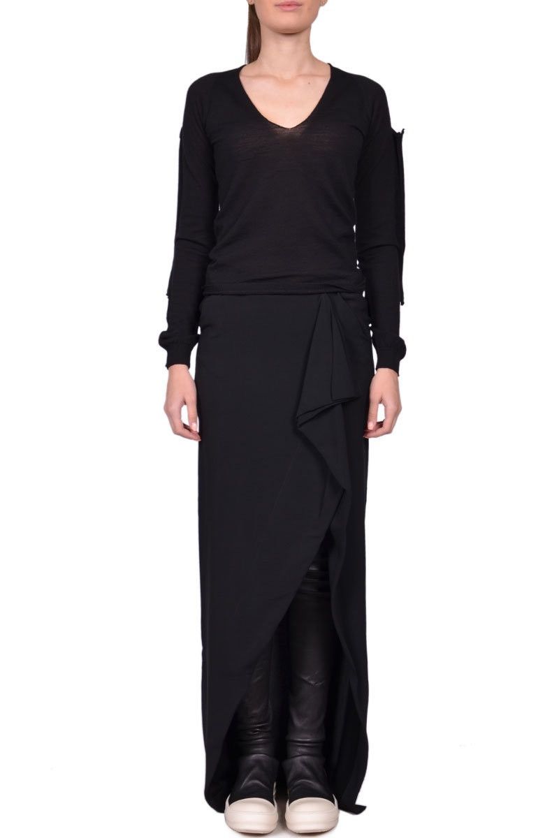 Rick Owens Last Size Rick Owens Asymmetric Acetate & Viscose Maxi Skirt Size 30" / US 8 / IT 44 - 6 Thumbnail