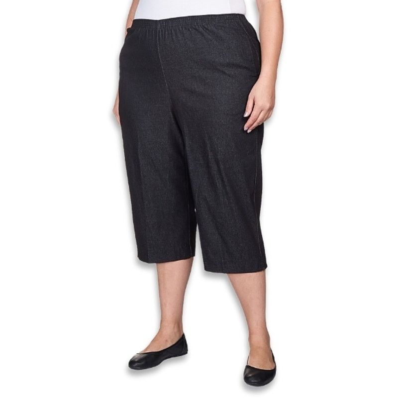Other Alfred Dunner Classic Capri Side Pockets Denim Black 14 NWT Size 36" / US 14 / IT 50 - 1 Thumbnail