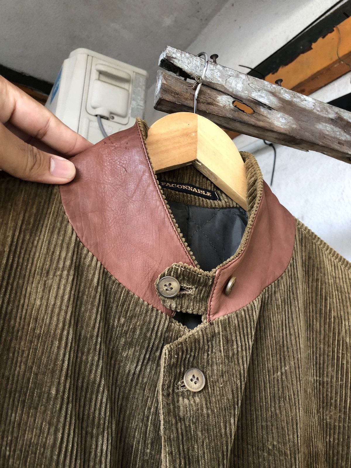 Faconnable Vtg 90s Faconnable Corduroy Leather Elbow Jacket Blazer Size US L / EU 52-54 / 3 - 15 Thumbnail