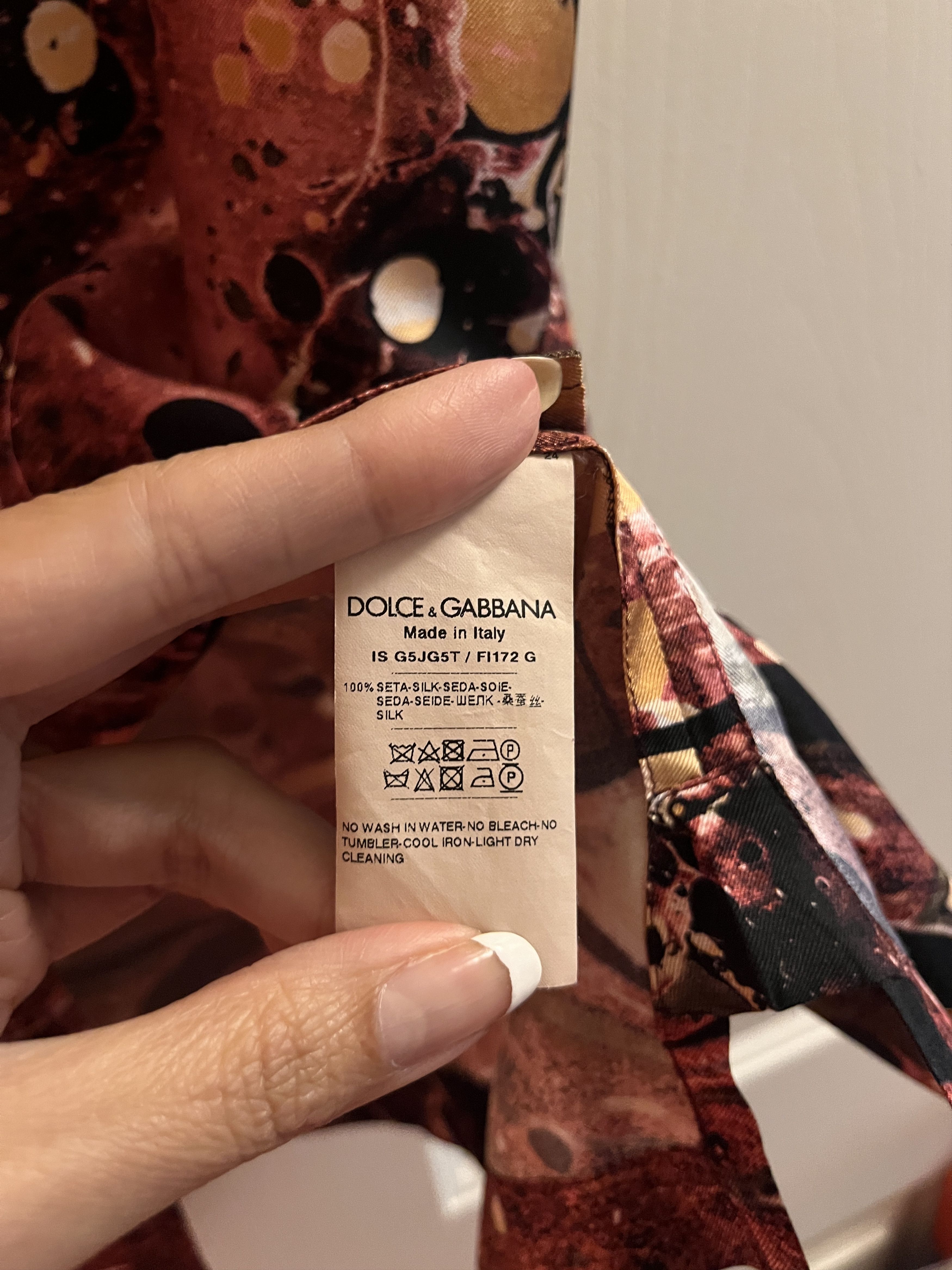 Dolce & Gabbana Dolce & Gabbana Graphic Print Silk Button Up Down Shirt Size US XL / EU 56 / 4 - 8 Thumbnail