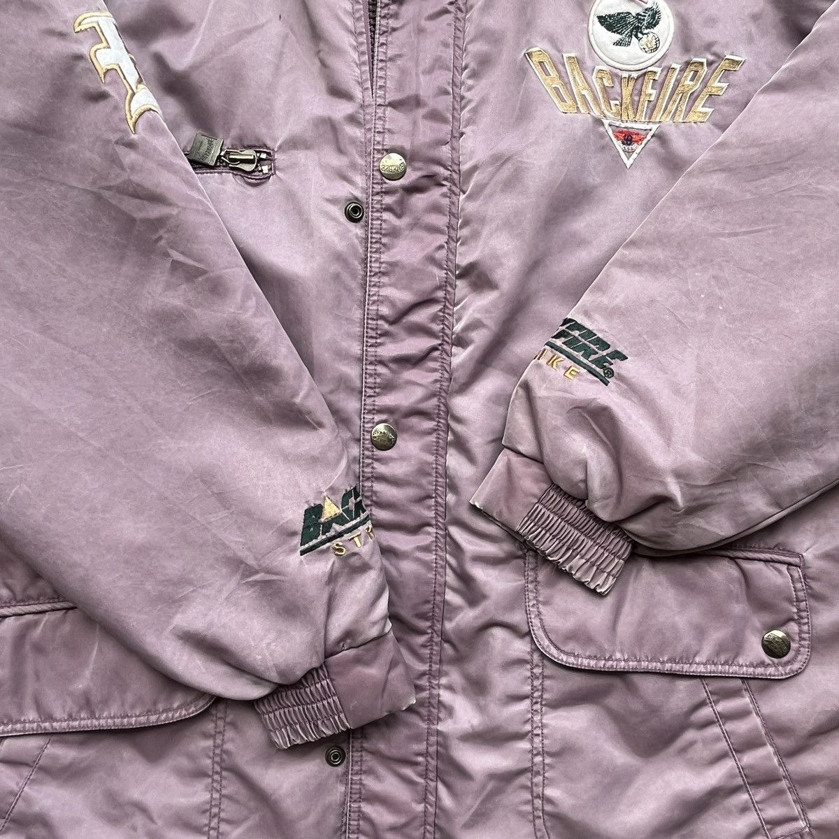 Vintage VINTAGE BACKFIRE MILLS AMERICAN LEAGUE BLUE BOWL JACKET Size US L / EU 52-54 / 3 - 16 Thumbnail