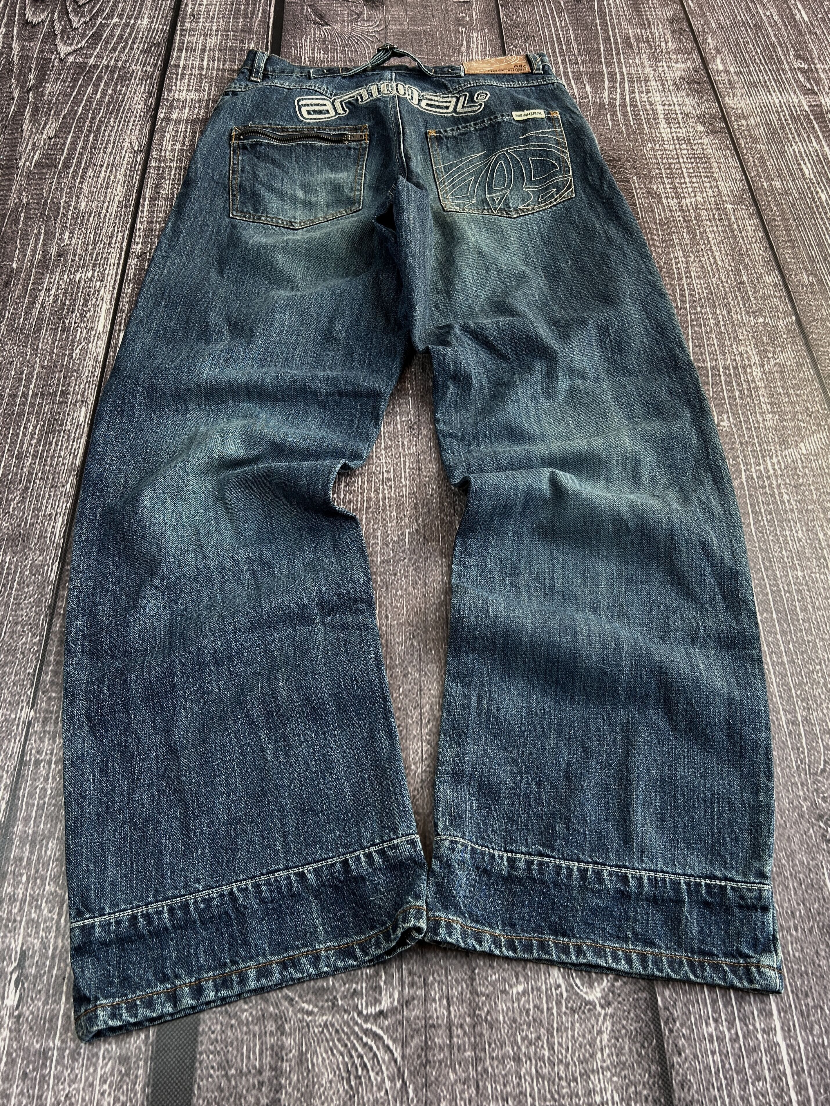 Vintage Y2K Animal Denim Jeans Wide Leg Vintage Logo Back Streetwear Size US 30 / EU 46 - 3 Thumbnail