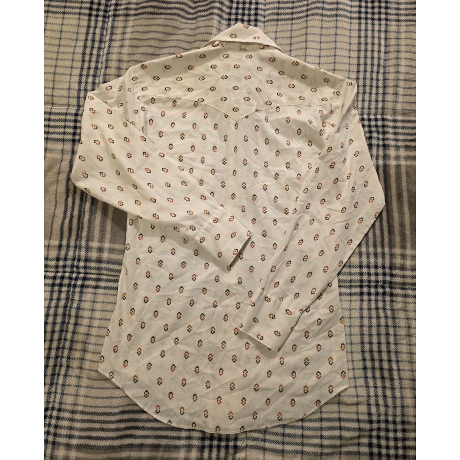 Vintage VINTAGE 60s H Bar C Long Sleeve Pearl Snap Western Shirt Mens Size S White Polyester Rockabilly Western Button-Up Size US S / EU 44-46 / 1 - 3 Thumbnail