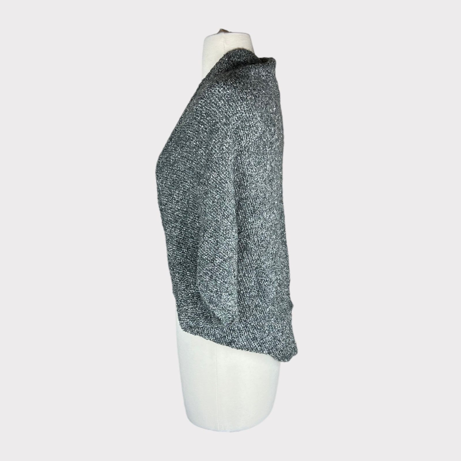 Nordstrom Cotton Emporium | Gray Knit Open Cardigan | Medium Size S / US 4 / IT 40 - 3 Thumbnail