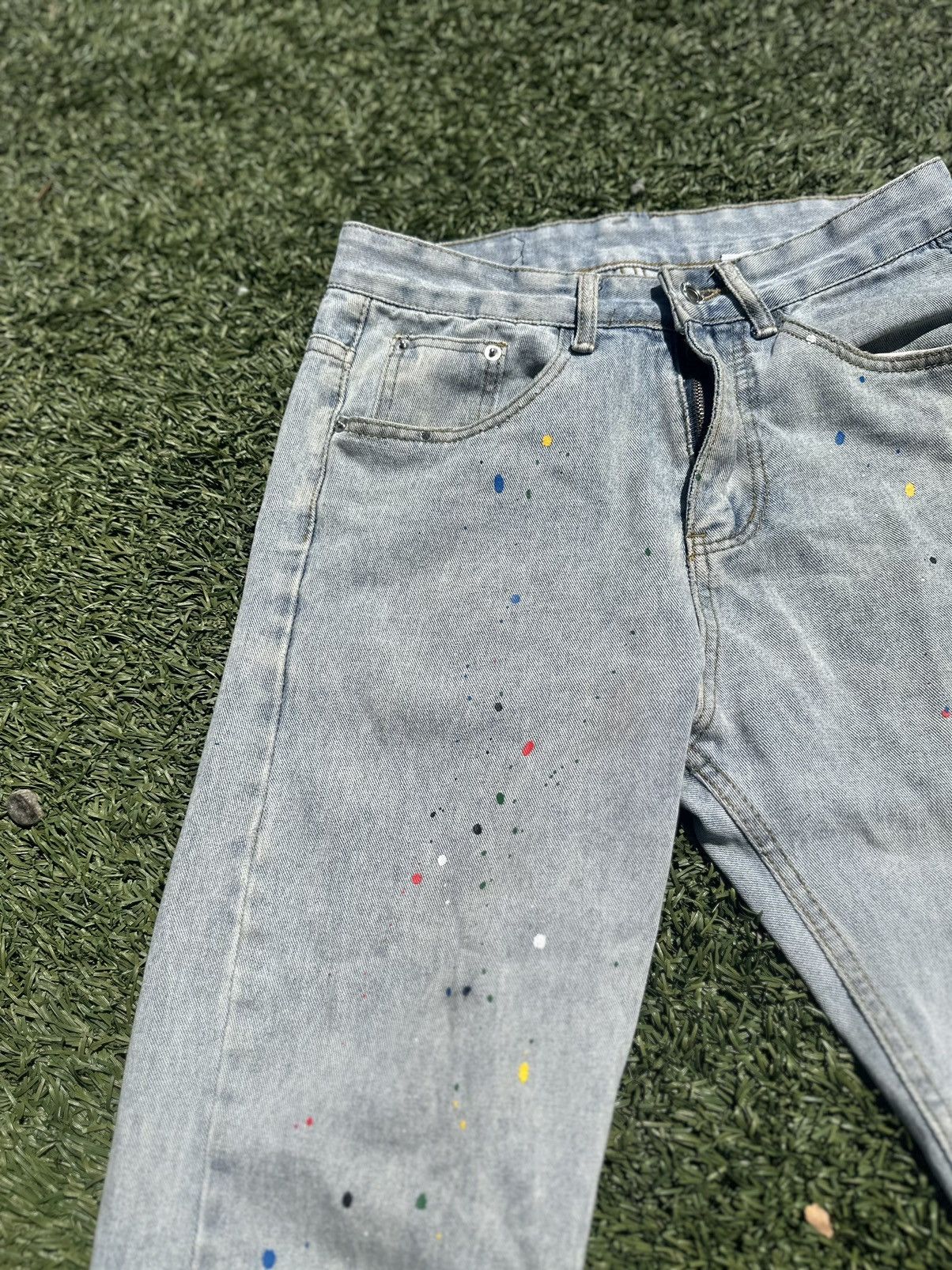 Japanese Brand × Vintage Thrifted Paint Splatter Jeans Size US 30 / EU 46 - 2 Thumbnail
