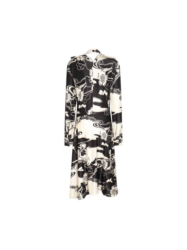 Jil Sander o1y0925 Midi Dress in Black/White Size S / US 4 / IT 40 - 2 Thumbnail