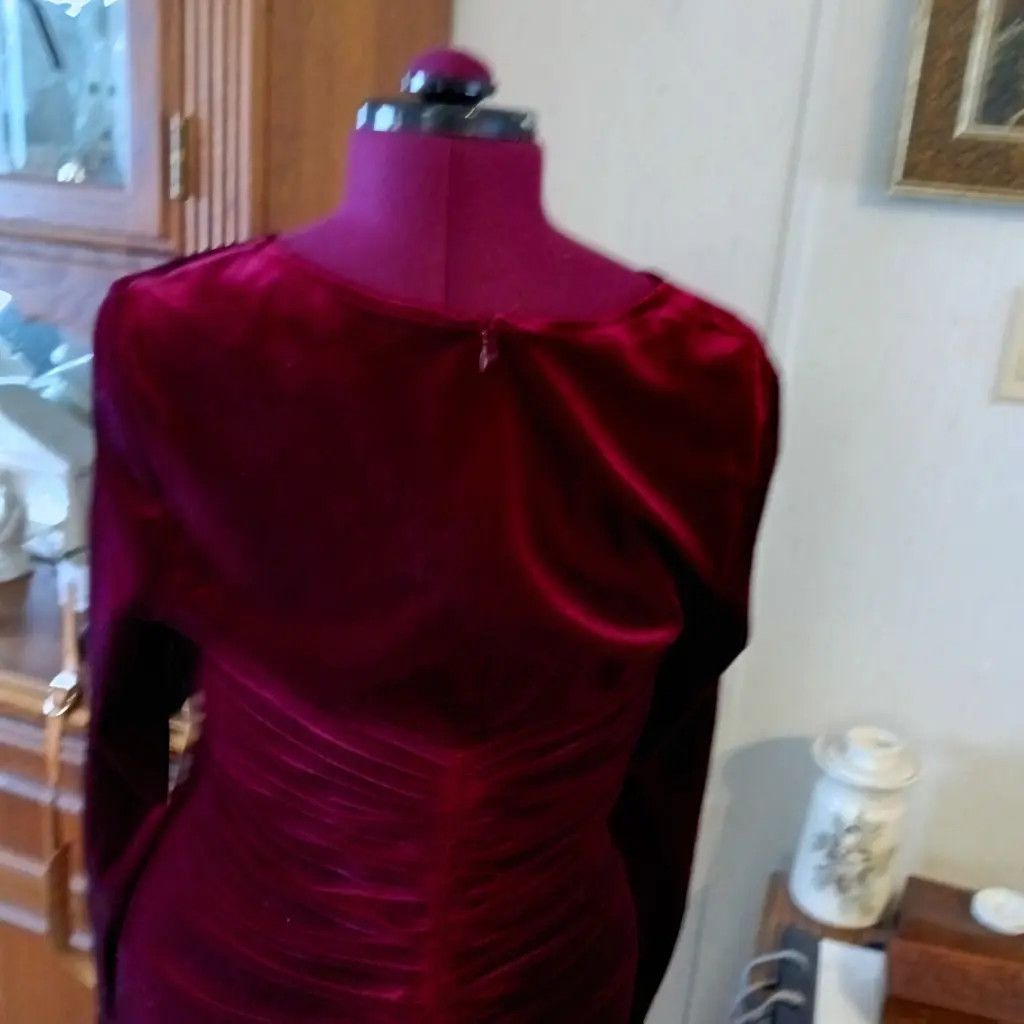 Other Velvet Time-Slip Dress Red Size XXL / US 16-18 / IT 52-54 - 4 Thumbnail