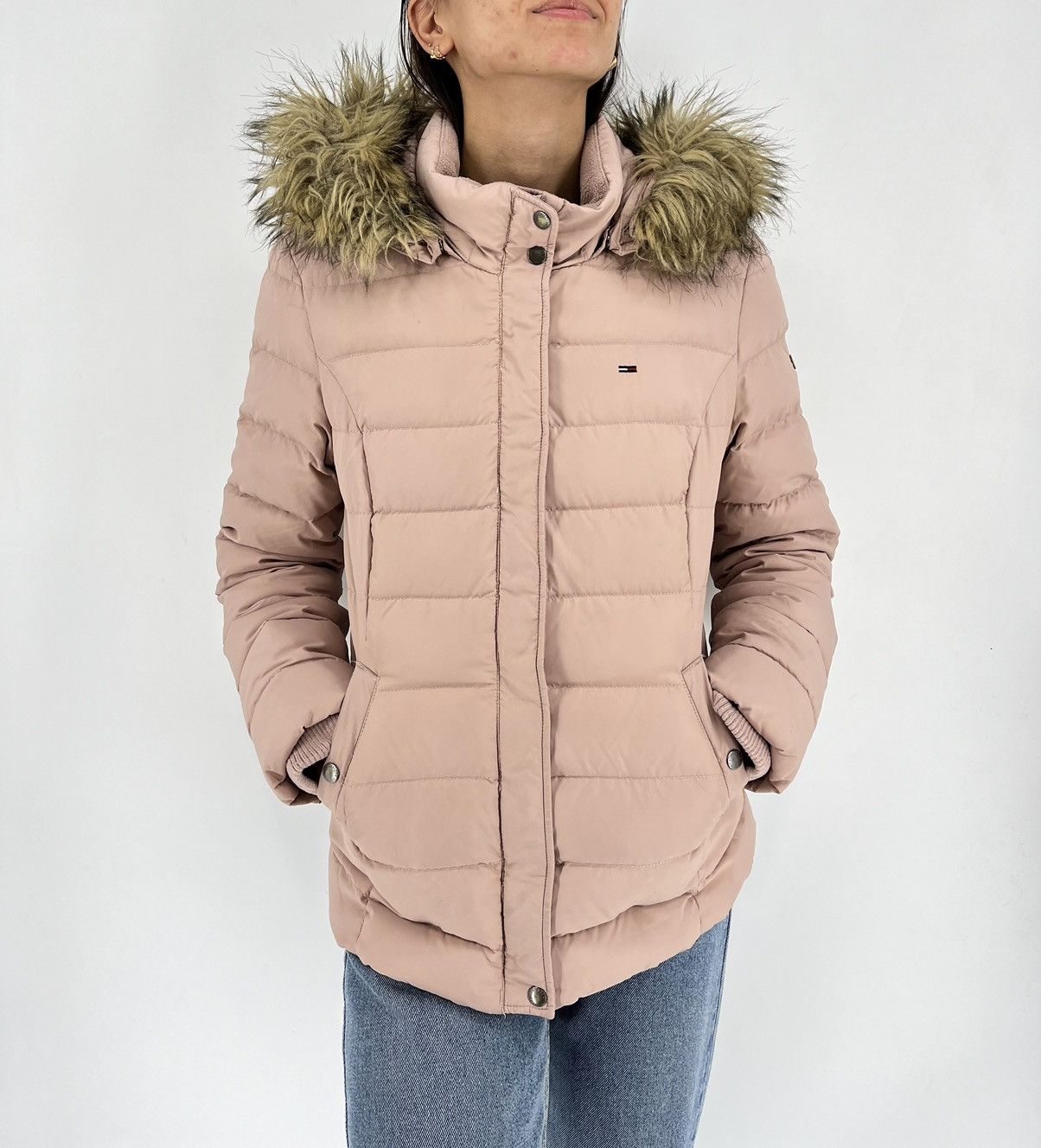 Tommy Hilfiger × Vintage Coat Tommy Hilfiger Casual Puffer Jacket With Zip Hoodie Y2k Size M / US 6-8 / IT 42-44 - 4 Thumbnail