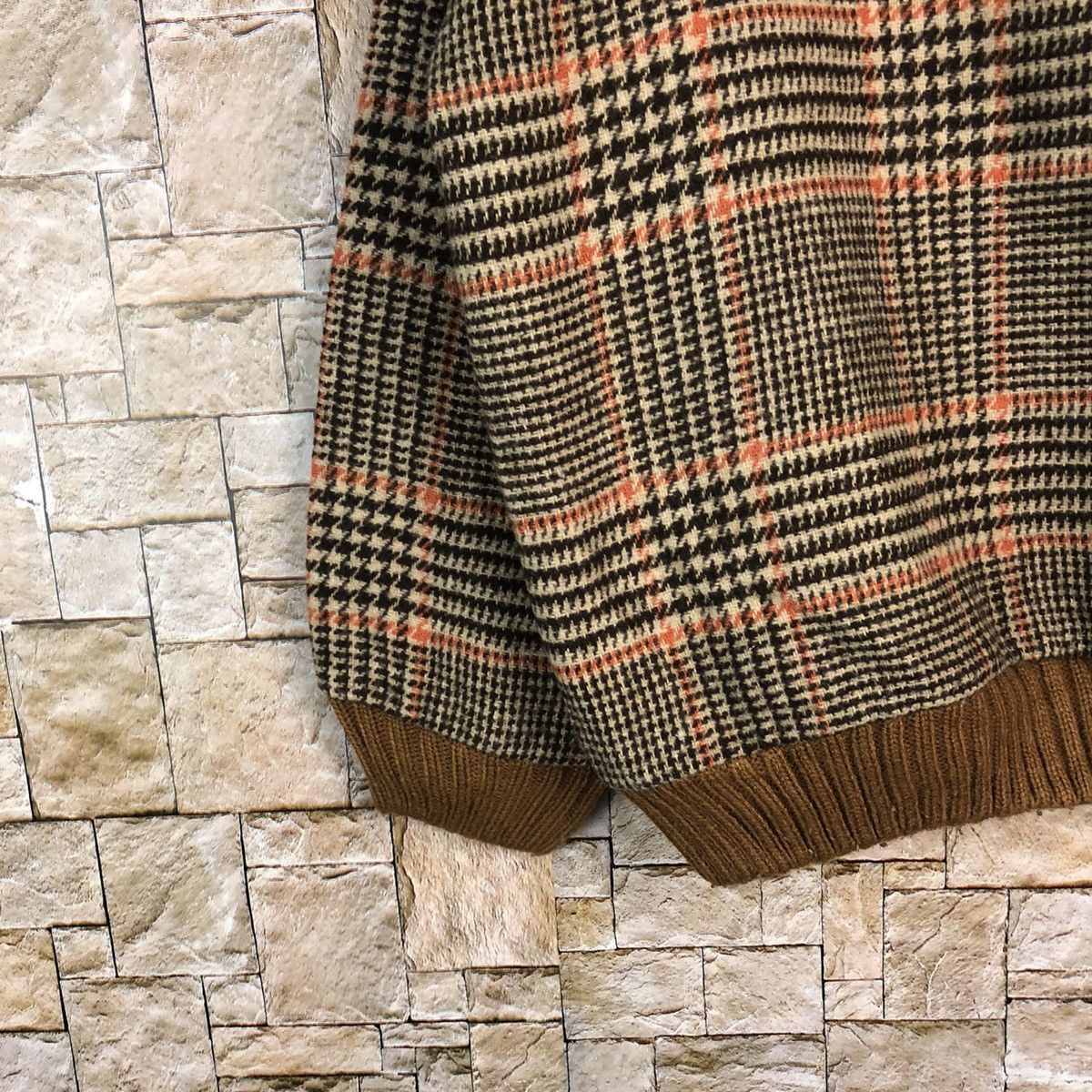 Homespun Knitwear × Japanese Brand Spray Premieum Brown Checkred Knitwear #A902 Size S / US 4 / IT 40 - 7 Thumbnail