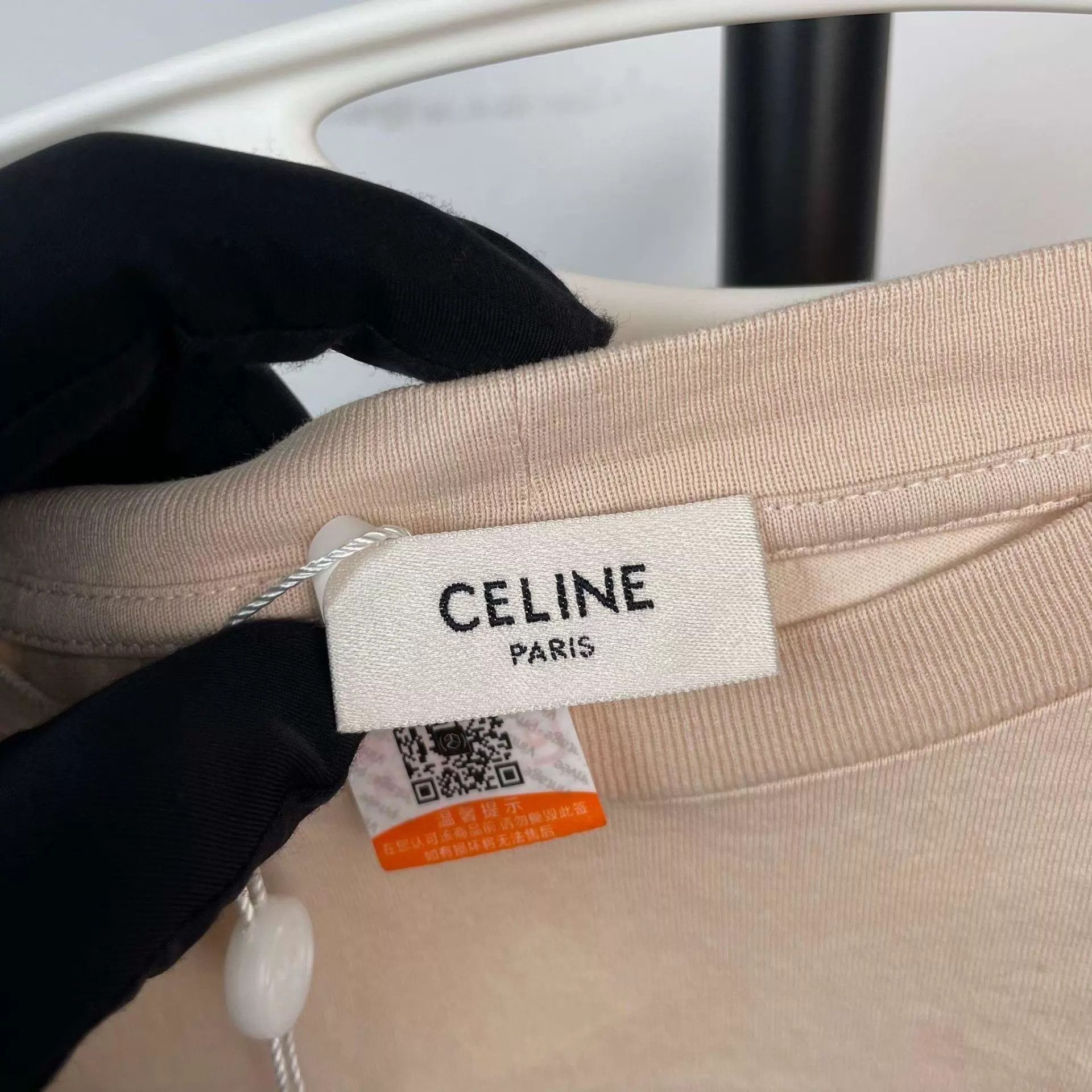Celine Celine 95 New Beige S Cotton Tee Size S / US 4 / IT 40 - 3 Thumbnail