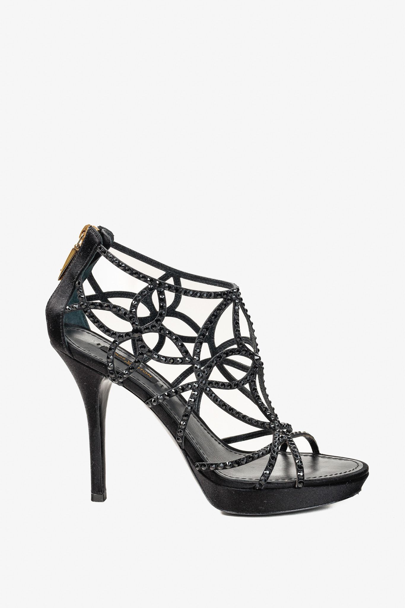 Louis Vuitton Louis Vuitton Tisha Crystal Studded Satin Platform Sandal Size US 6 / IT 36 - 1 Thumbnail