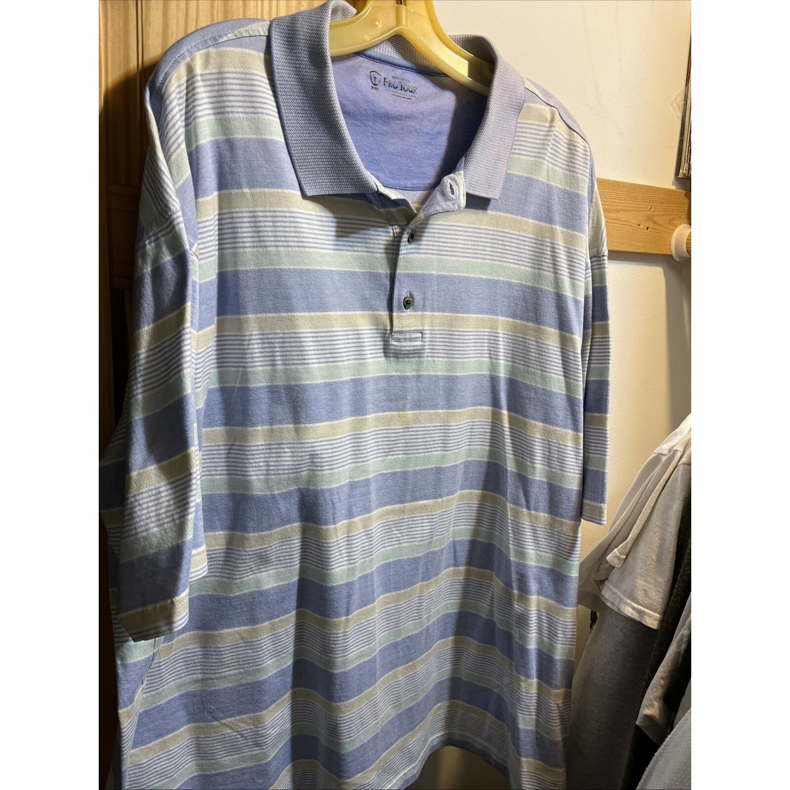 Other Pro Tour Performance Men’s XXL Blue Striped Golf Polo Shirt Size US XXL / EU 58 / 5 - 2 Thumbnail