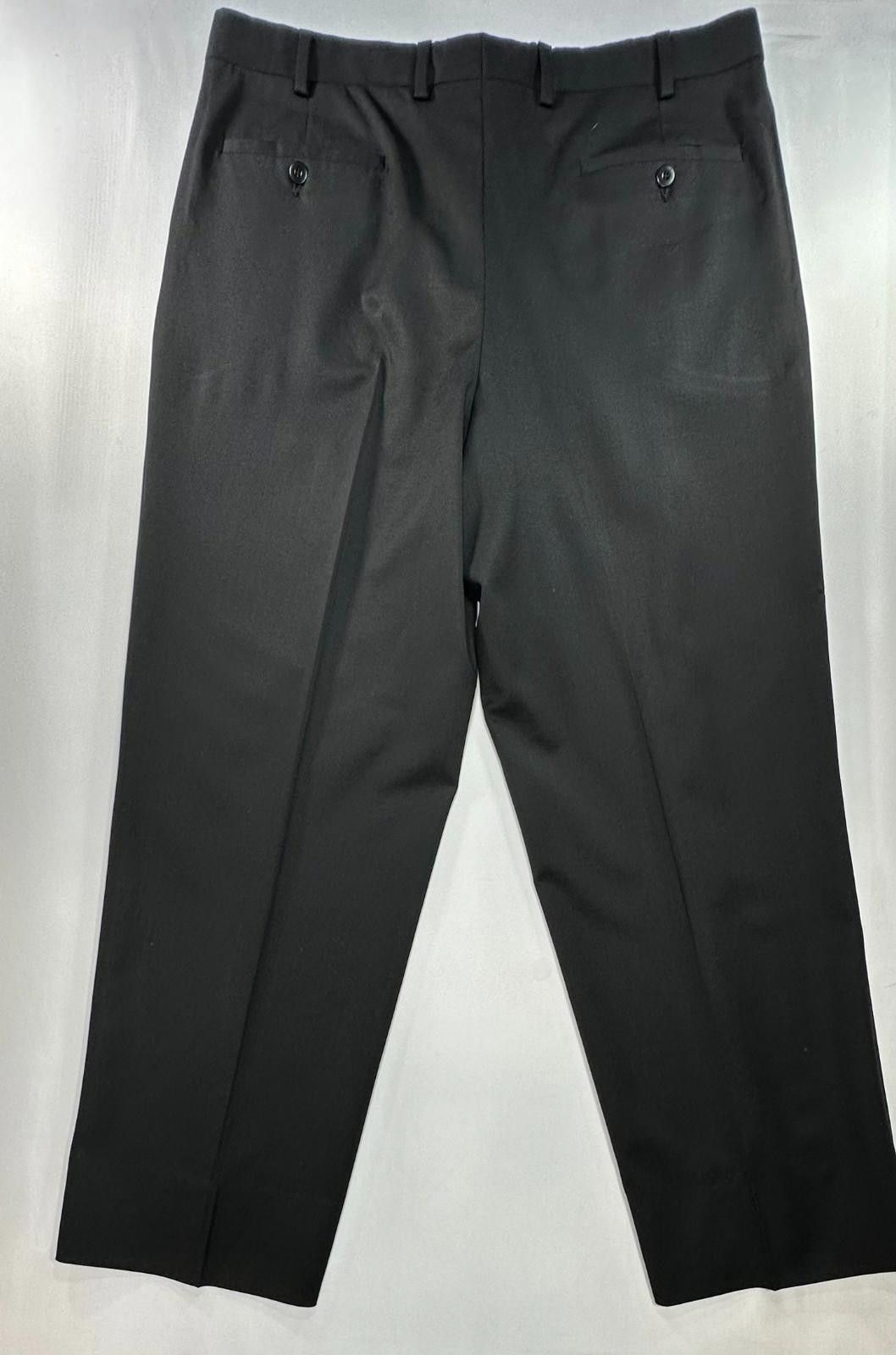 Zanella Zanella Italian Flat Wool Dress Pants Black Mens 36/30 Size US 36 / EU 52 - 2 Thumbnail
