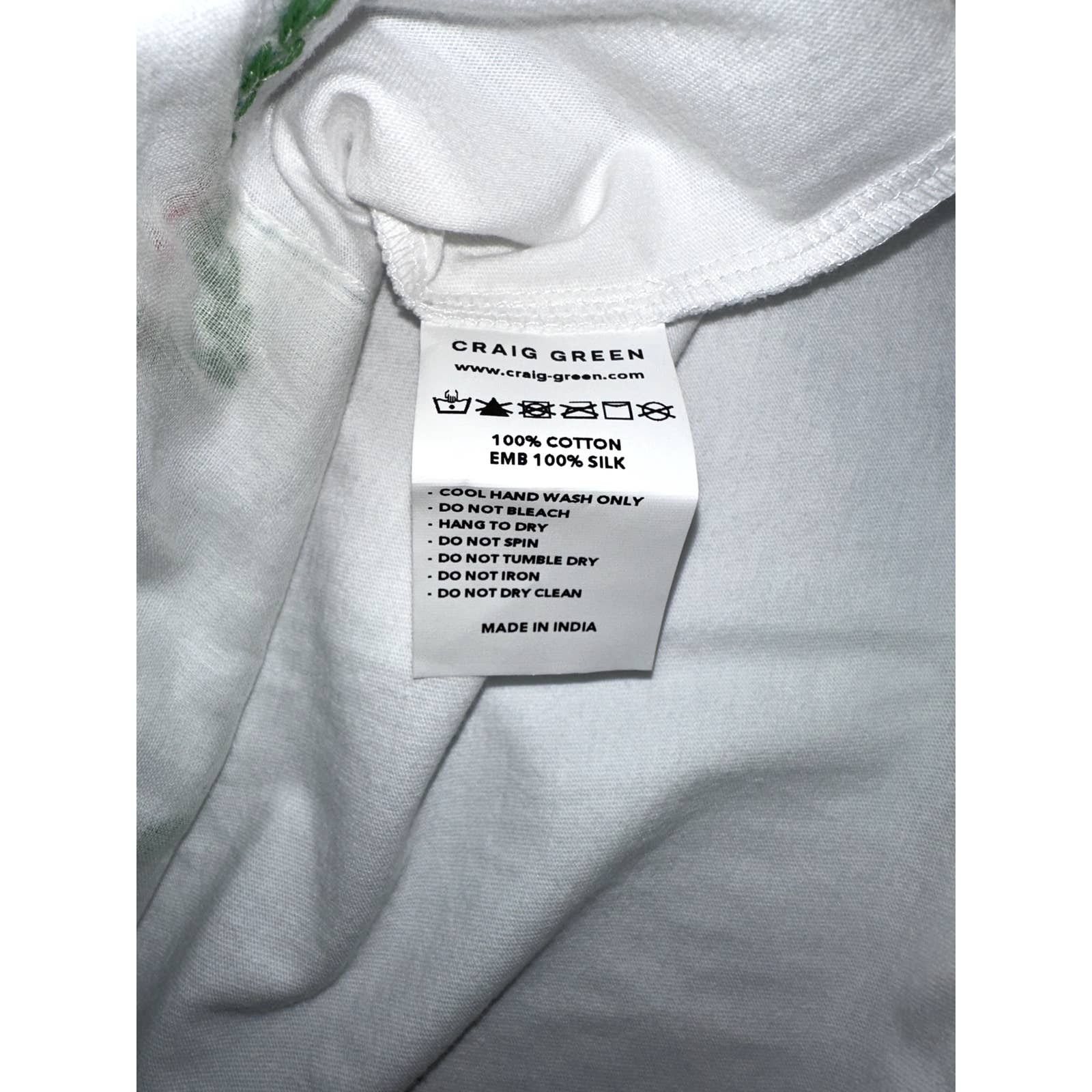 Craig Green Craig Green Emerald Silk Embroidered T-Shirt [New] Size US S / EU 44-46 / 1 - 6 Thumbnail