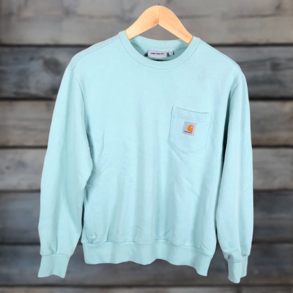 Carhartt Wip Carhartt WIP Sweatshirt Men Small Mint Green Pocket Loose French Terry Size US S / EU 44-46 / 1 - 1 Thumbnail