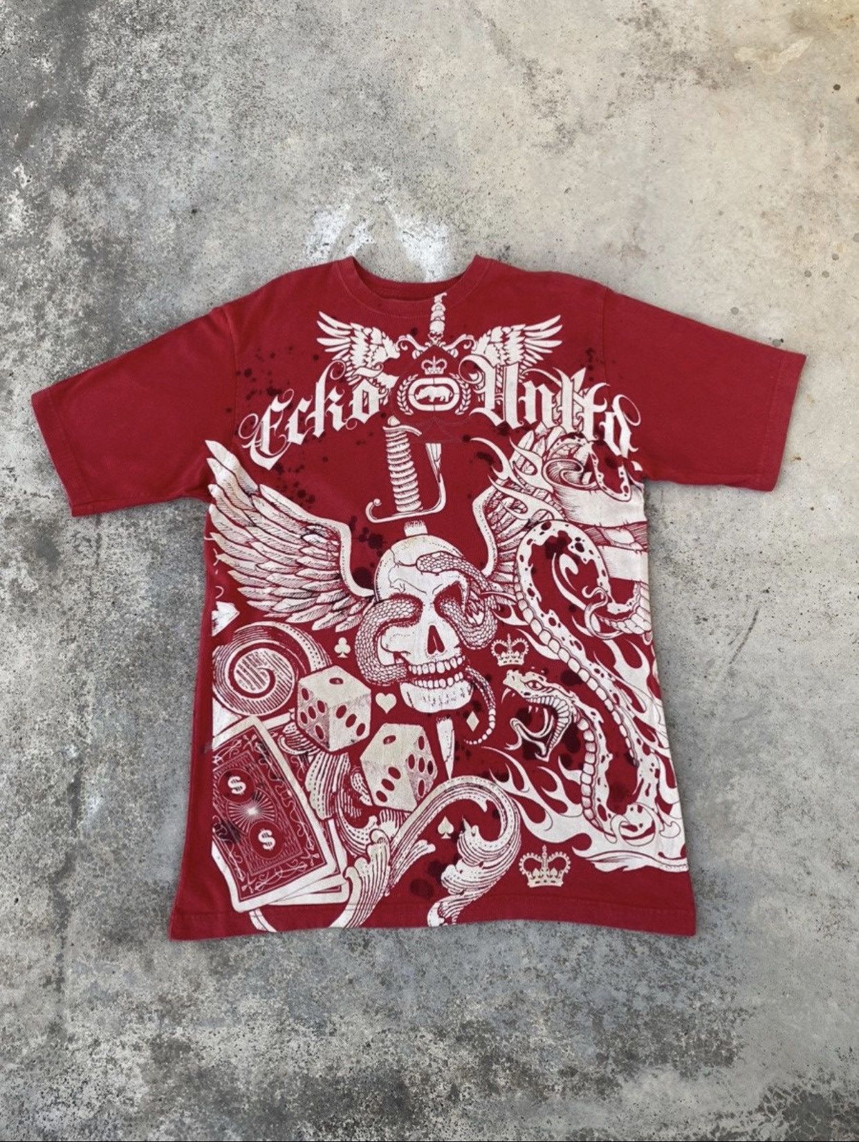 2000s Affliction Styled Ecko Unltd All Over Print