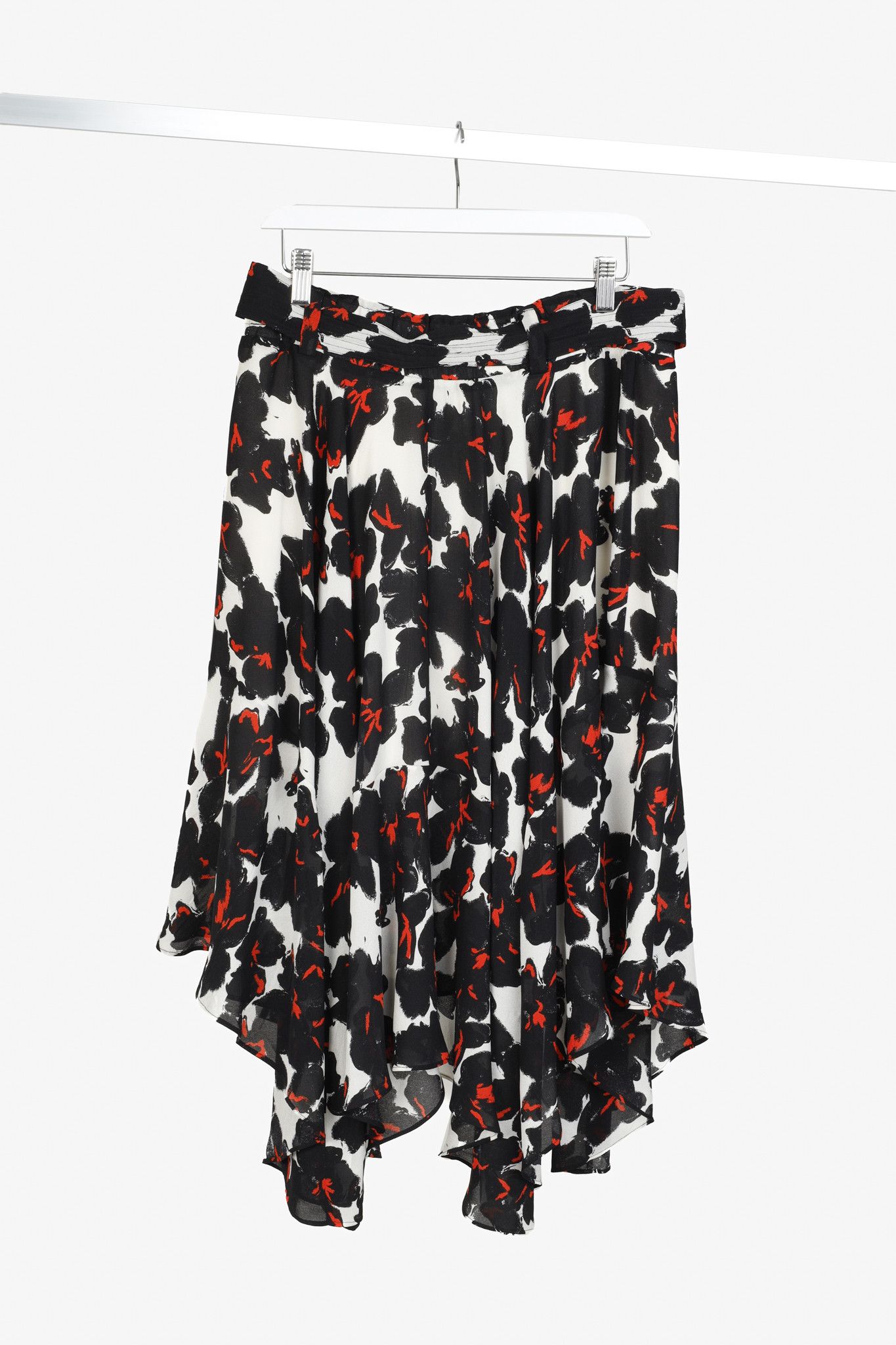 A.L.C. A.L.C. Bias Black Floral Silk Skirt Size 30" / US 8 / IT 44 - 2 Thumbnail