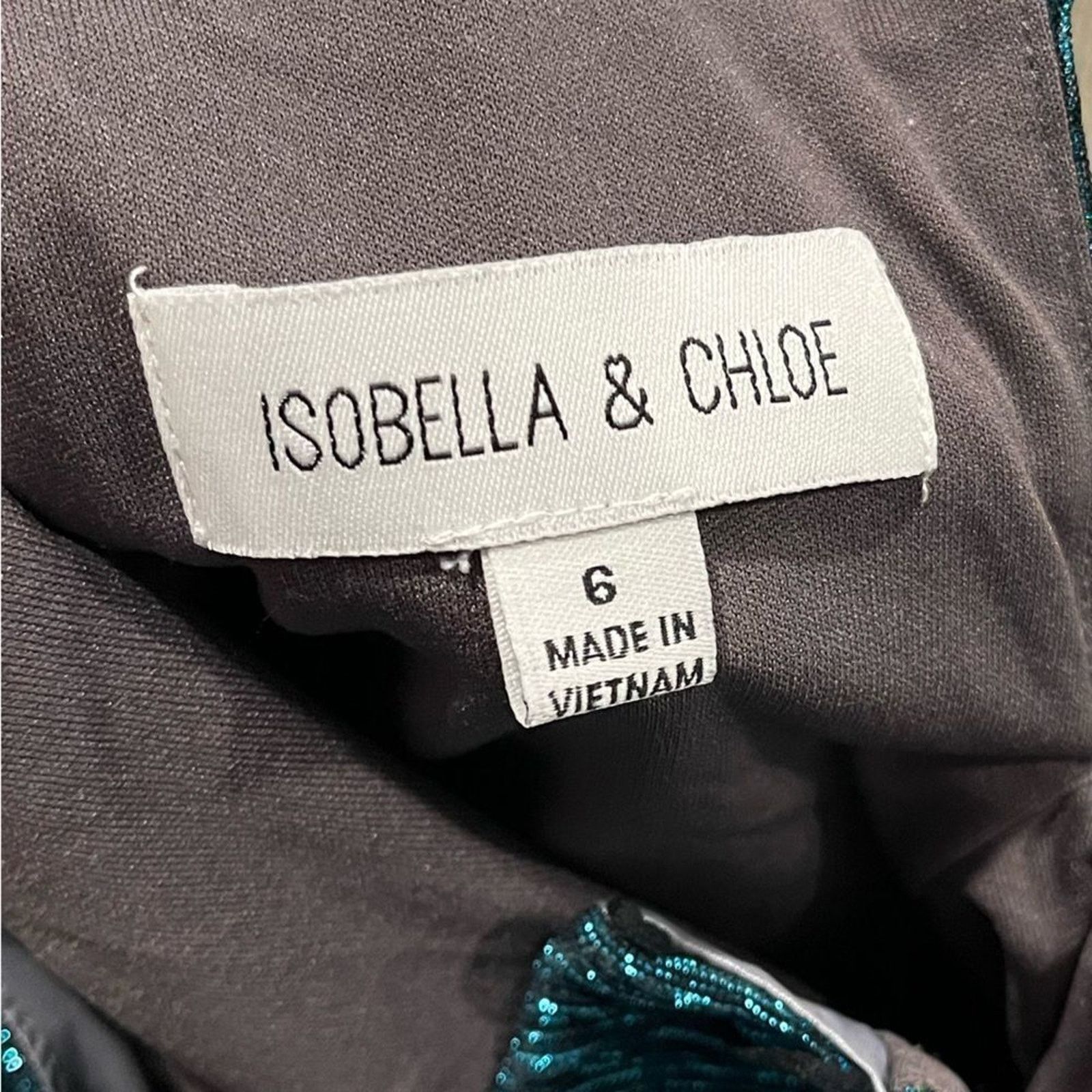 Vintage Isobella & Chloe Girls Metallic Dress Side Tie Size 6 Size M / US 6-8 / IT 42-44 - 4 Thumbnail