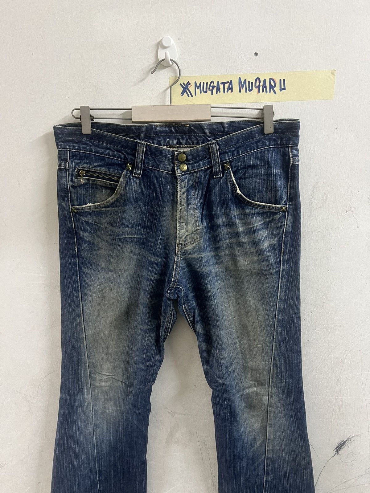 Japanese Brand × Vintage FLARED🔥VINTAGE LEE DISTRESSED DENIM TWIST PANT Size US 35 - 2 Thumbnail