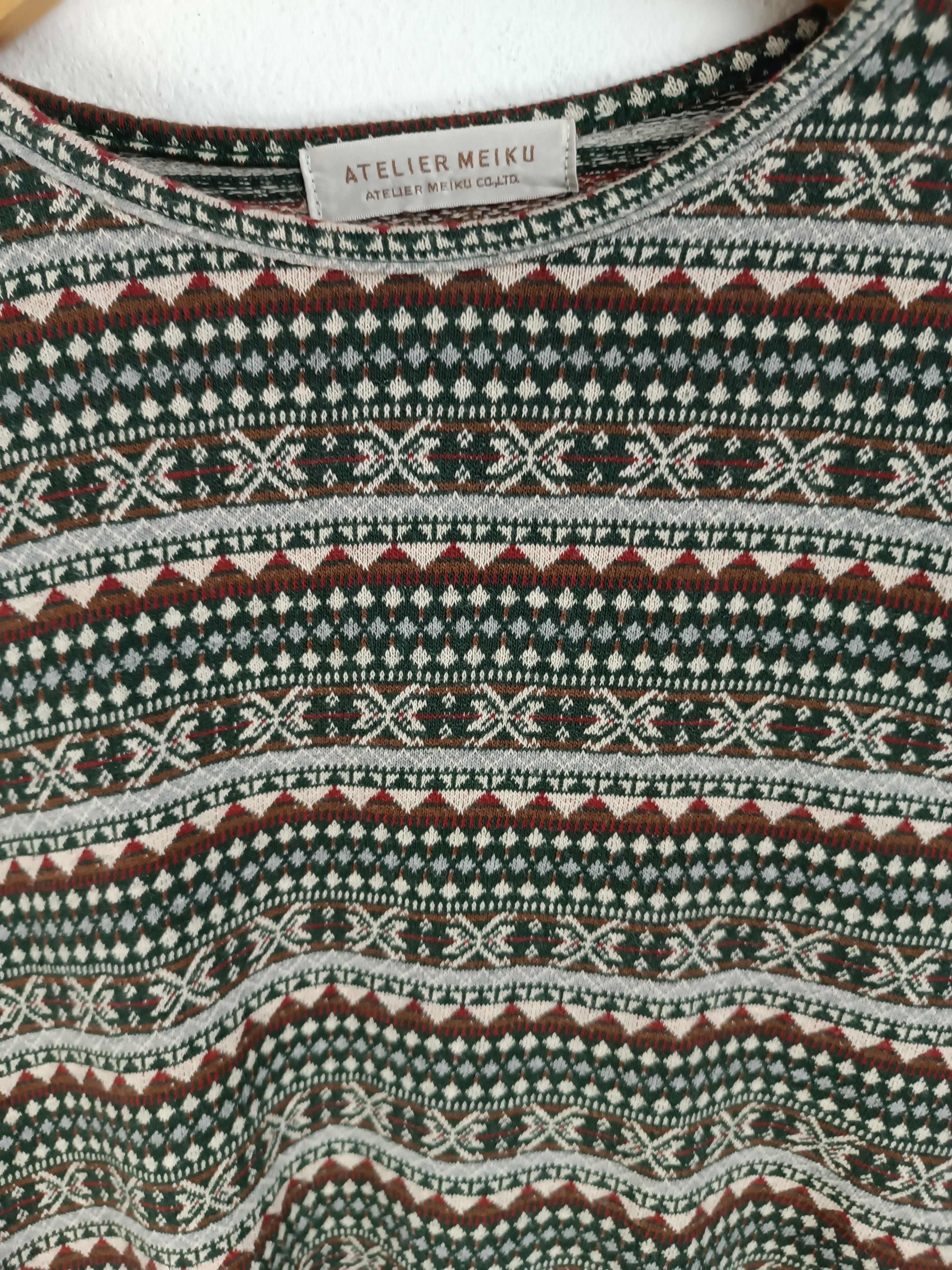 Japanese Brand VINTAGE ATELIER MEIKU TRIBAL RETRO KNITWEAR VERY RARE Size M / US 6-8 / IT 42-44 - 13 Thumbnail