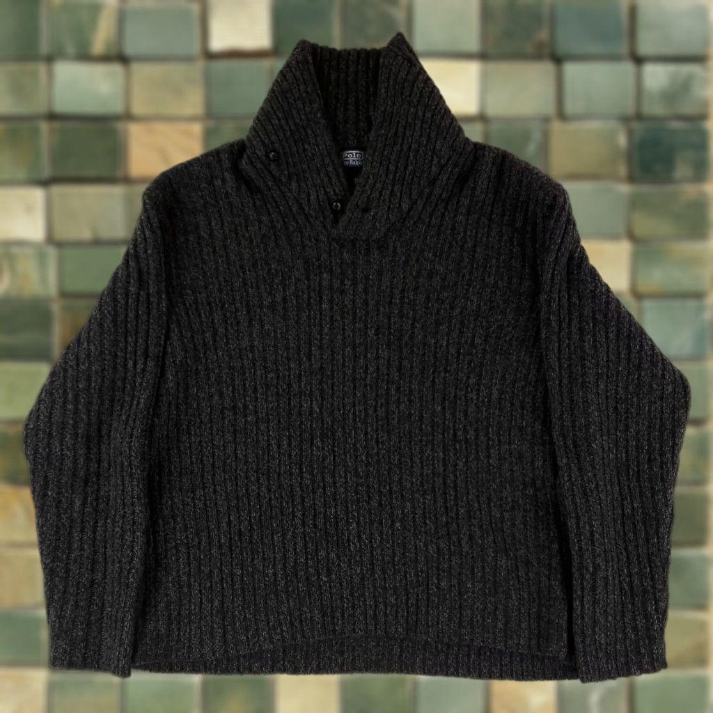 Polo Ralph Lauren Polo Ralph Lauren Sweater Ribbed Alpaca Wool Blend Shawl Collar Gray Mens XXL Pullover Wool Gray 2XL Mens Size US XXL / EU 58 / 5 - 1 Thumbnail