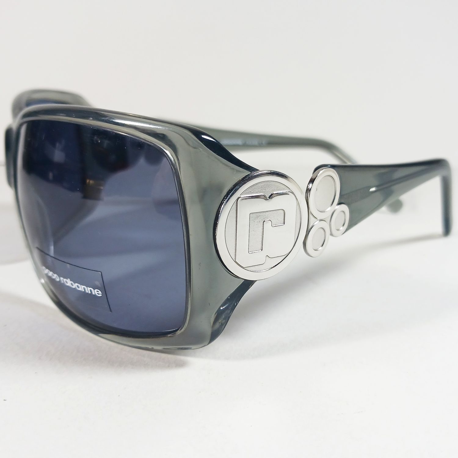 Paco Rabanne Paco Rabanne Gray Translucent Designer Wrap Sunglasses Size ONE SIZE - 1 Thumbnail