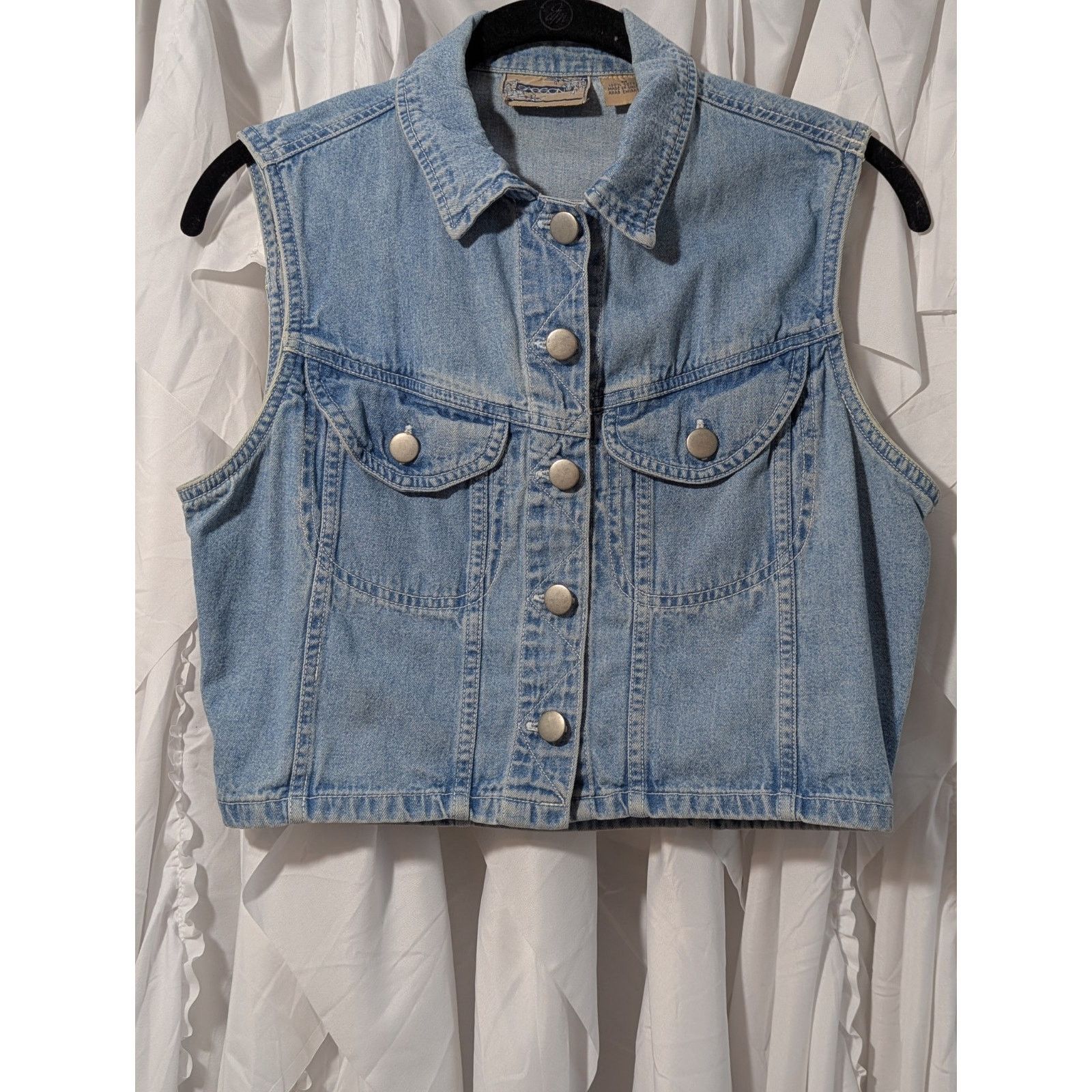 Other VTG 70s Sasson Denim Vest - Med - Retro Dark Wash Jean Vest Size M / US 6-8 / IT 42-44 - 6 Thumbnail