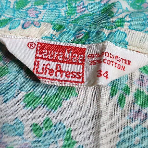 Other Vintage Laura Mae Lifepress Floral Button Shirt Short Sleeve Size XXS / US 00 / IT 34 - 3 Thumbnail