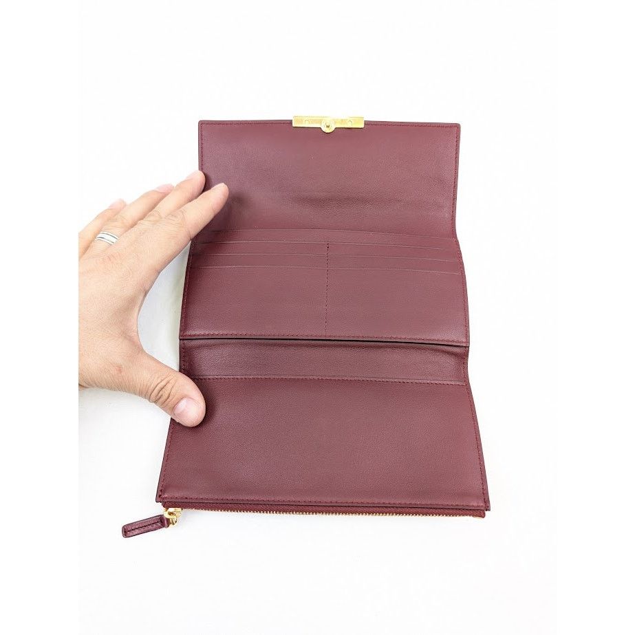 Bottega Veneta o1rshd1 Size: OS / French Calf Nappa Wallet in Bordeaux/Gold Size ONE SIZE - 8 Thumbnail