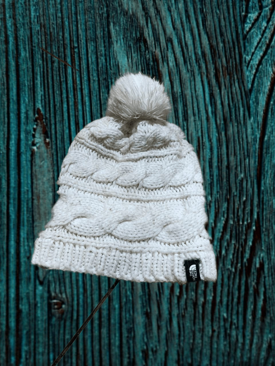 The North Face THE NORTH FACE GARDENIA WHITE CABLE MINNA POM POM HAT Size ONE SIZE - 1 Thumbnail