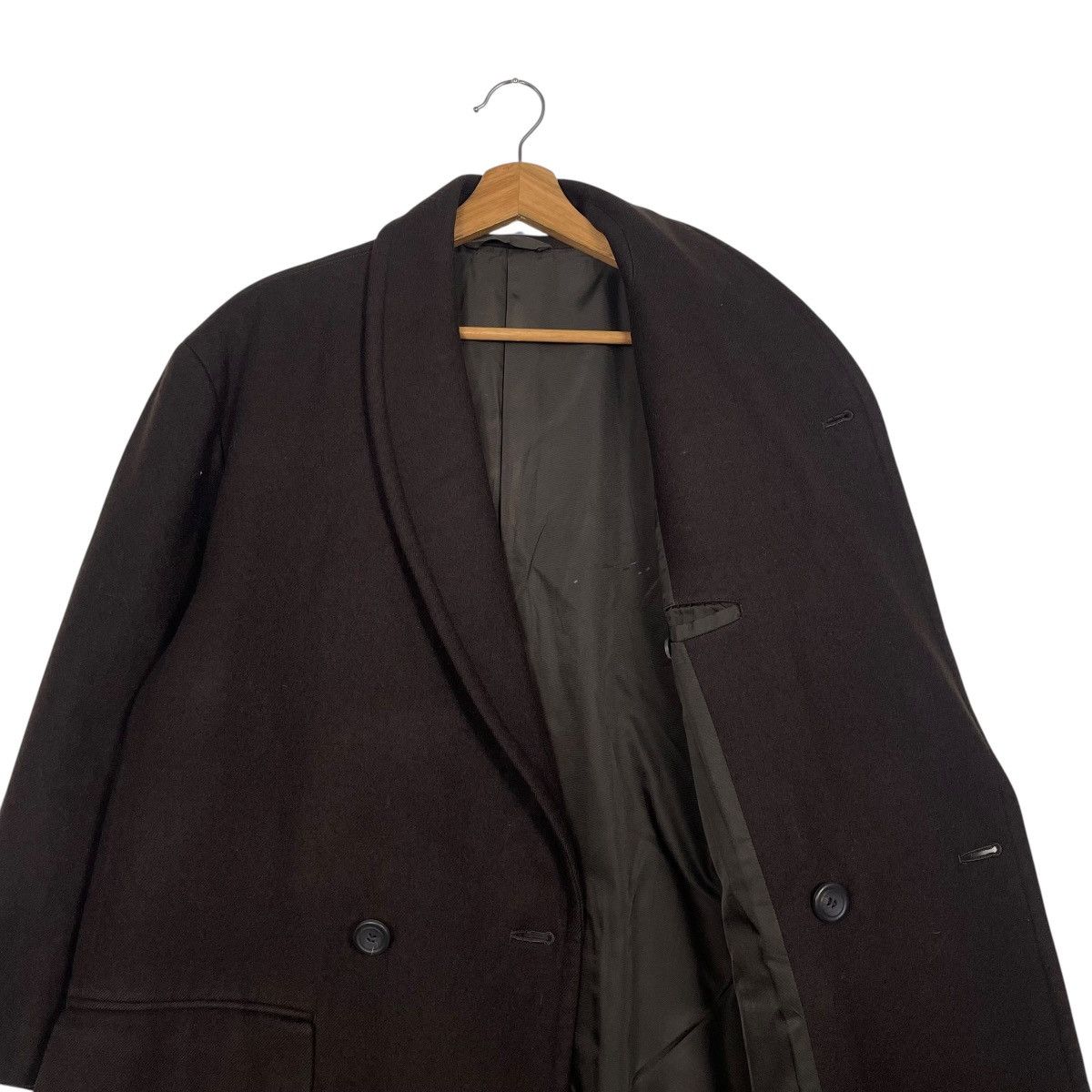 Issey Miyake Vintage 80s Issey Miyake Double Breasted Wool Overcoat Size US M / EU 48-50 / 2 - 11 Thumbnail