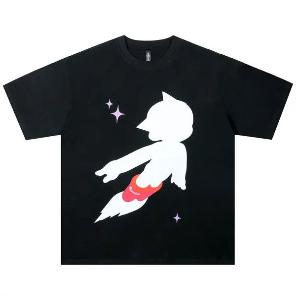 Japanese Brand Kon Cartoon silhouette print cotton round neck T-shirt Size US L / EU 52-54 / 3 - 7 Thumbnail