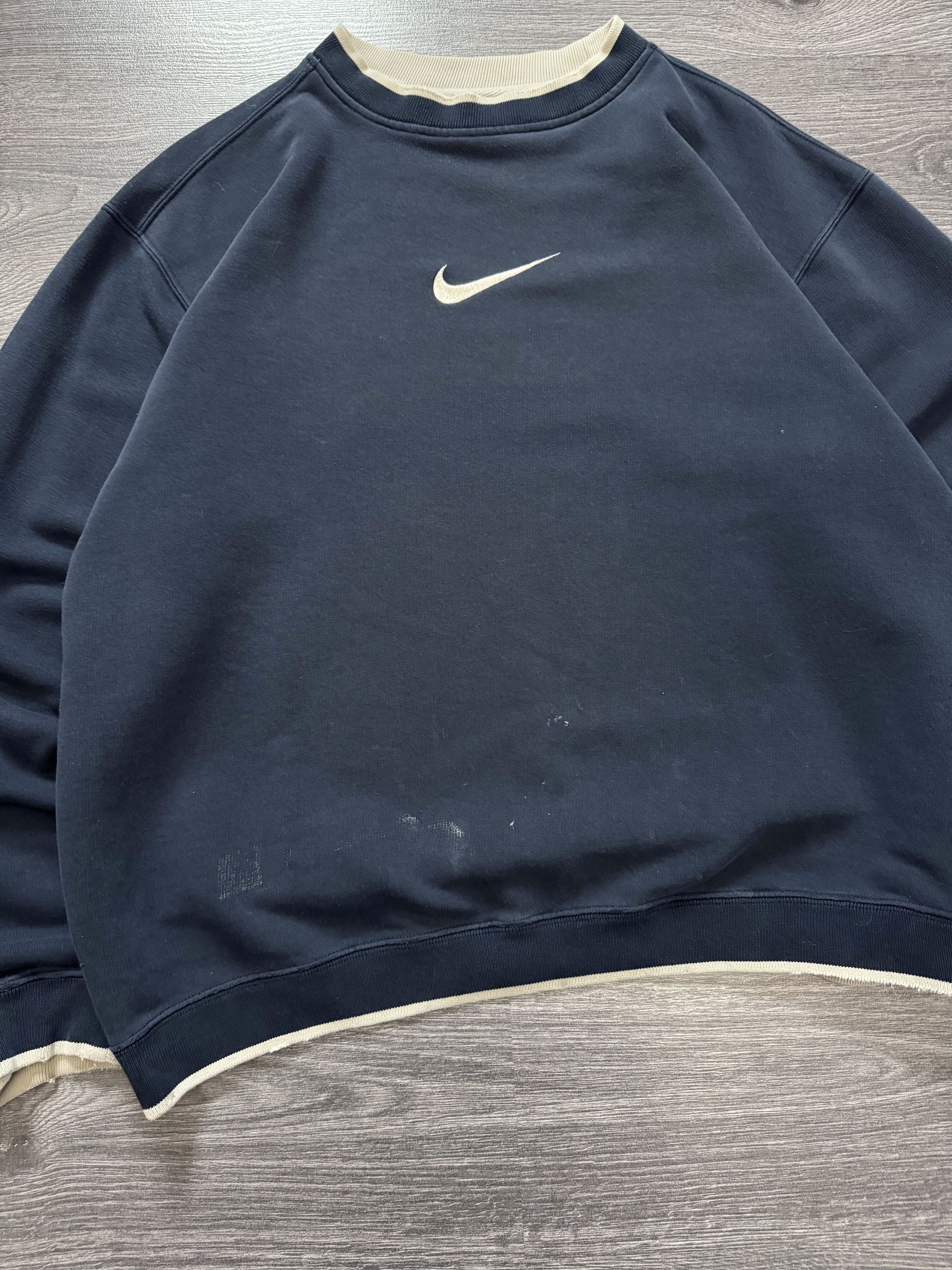 Nike Vintage Trashed Nike Centre Swoosh Baggy Sweatshirt Size US L / EU 52-54 / 3 - 6 Thumbnail