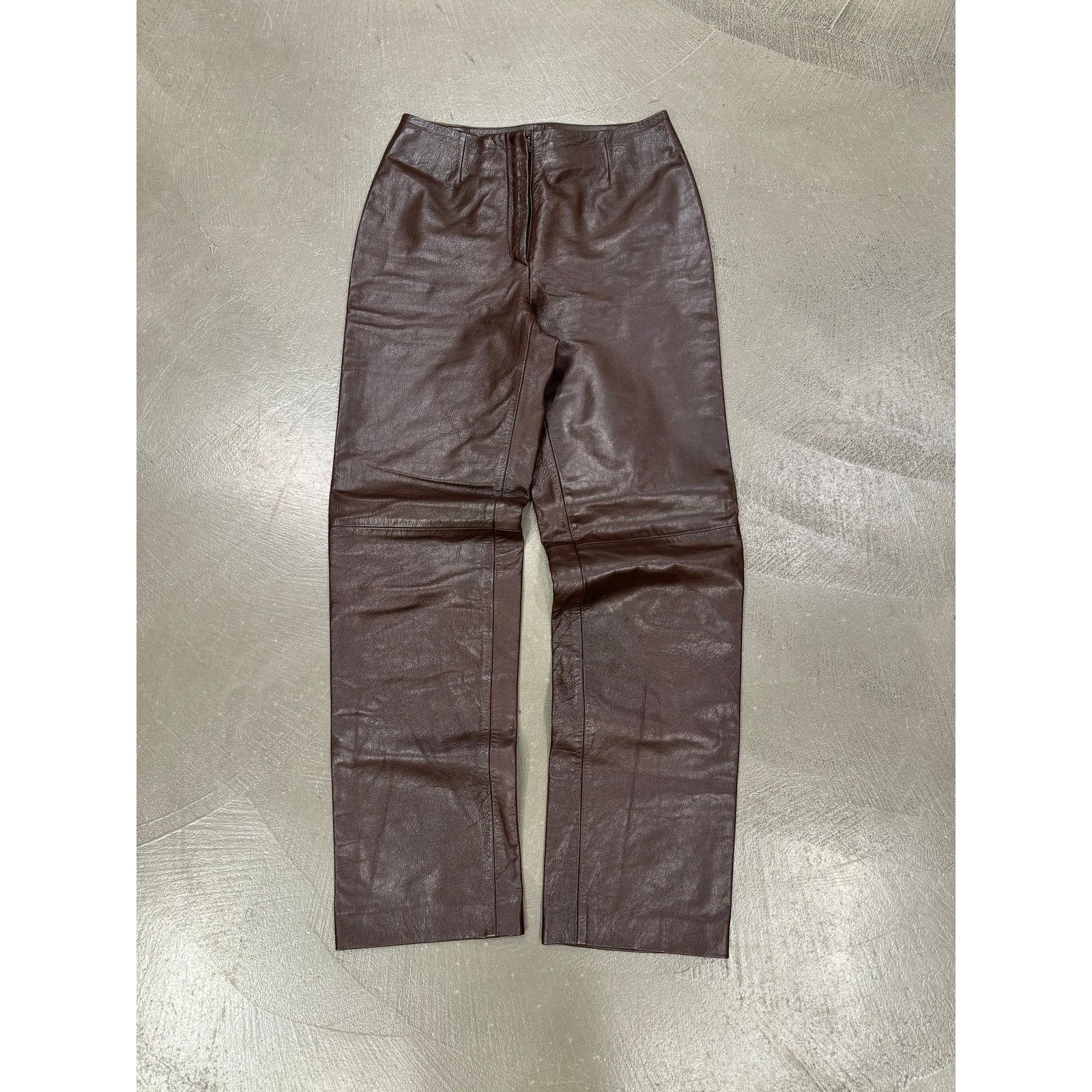 Prada 1990s Prada brown leather pants Size 28" / US 6 / IT 42 - 1 Thumbnail