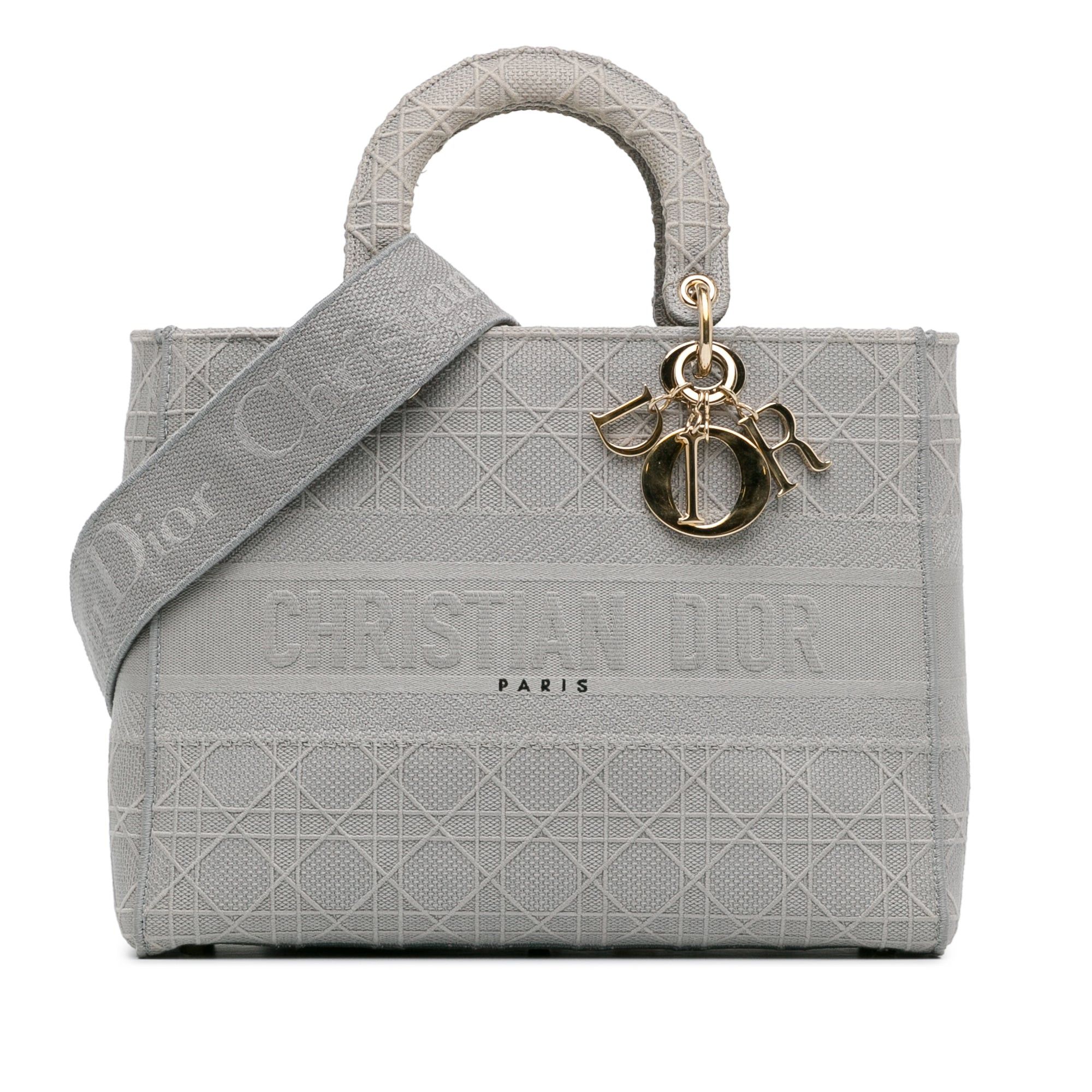 Dior Dior Large Cannage Lady D-Lite Gray Size ONE SIZE - 1 Thumbnail
