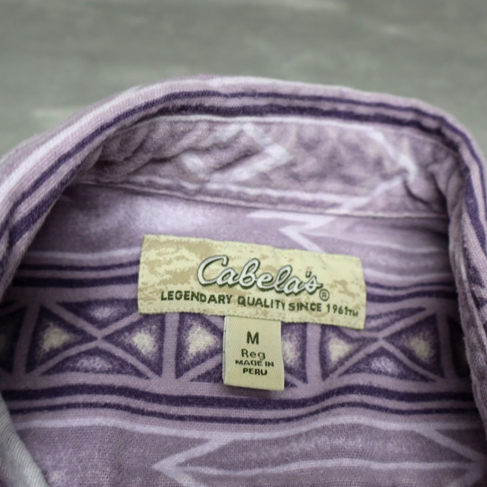 Vintage Cabela's Shirt Women Medium Purple Flannel Southwestern Geometric Button Up Casual Size M / US 6-8 / IT 42-44 - 3 Thumbnail