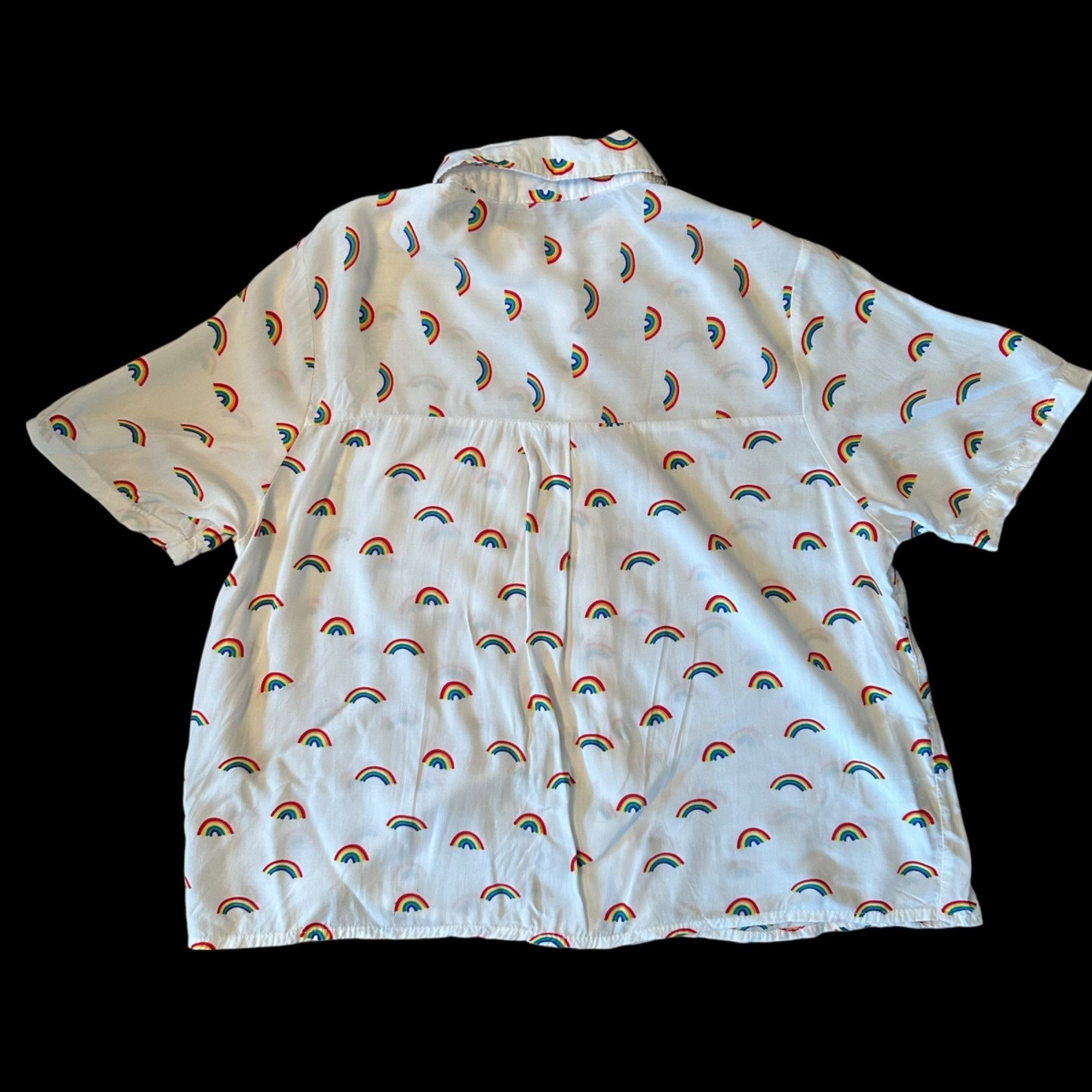 Other Love Notes Novelty Rainbow Print Semi Cropped Button Up Shir Size S / US 4 / IT 40 - 5 Thumbnail