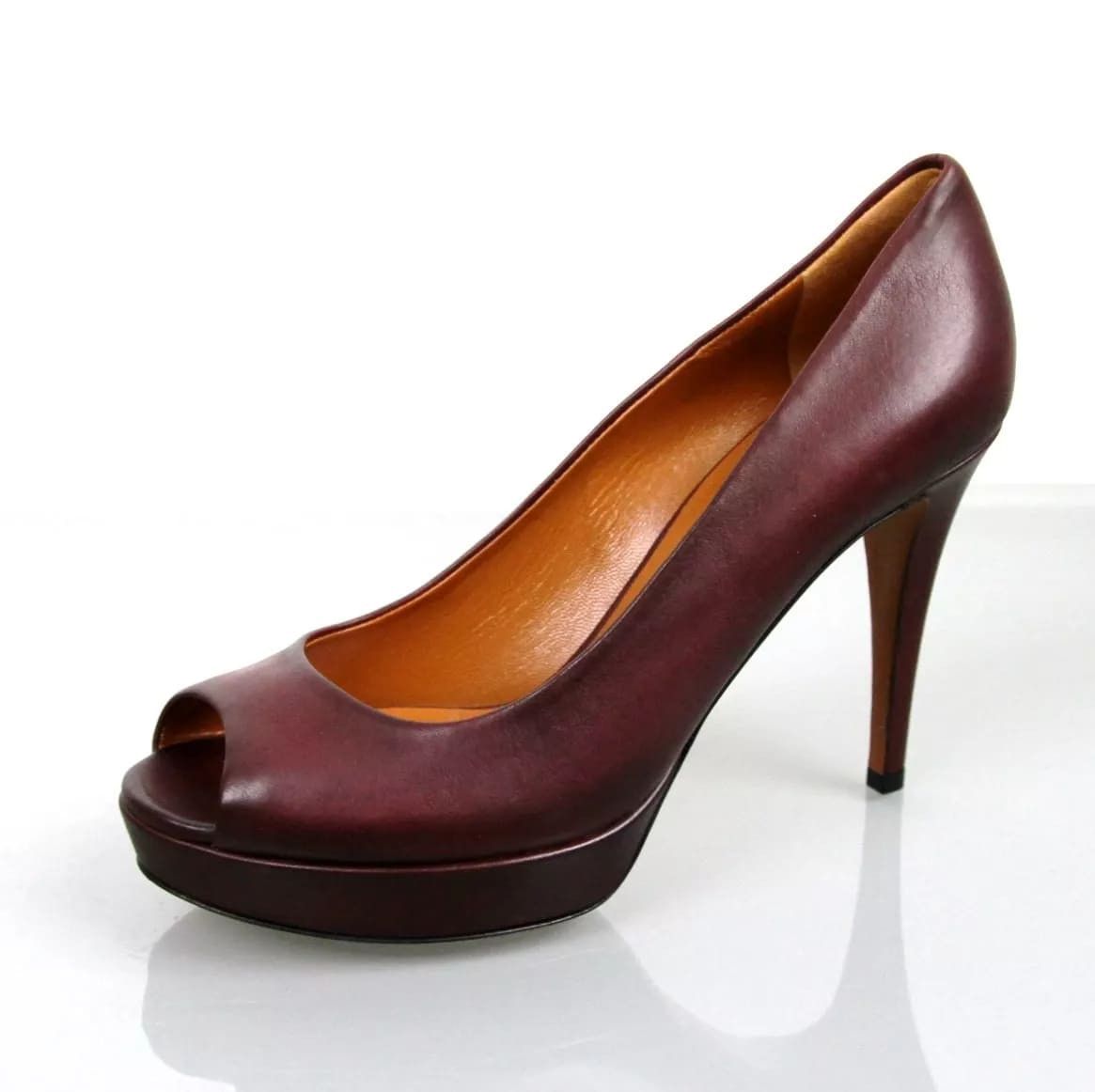 Gucci New Authentic Betty Open-Toe Platform Pump SHOES Plum 8 Size US 8 / IT 38 - 1 Thumbnail
