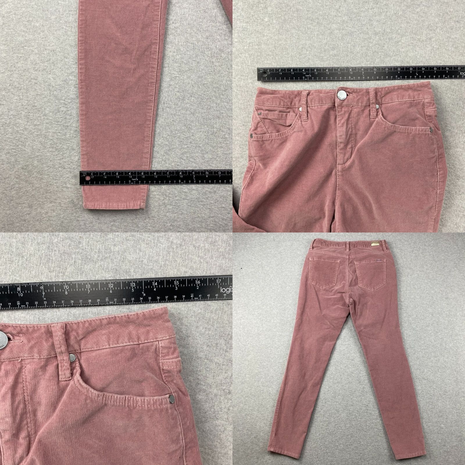 Vintage VINTAGE Seven7 Corduroy Pants Womens 8 Pink Ultra High Rise Skinny Stretch Pockets Size 30" / US 8 / IT 44 - 8 Thumbnail