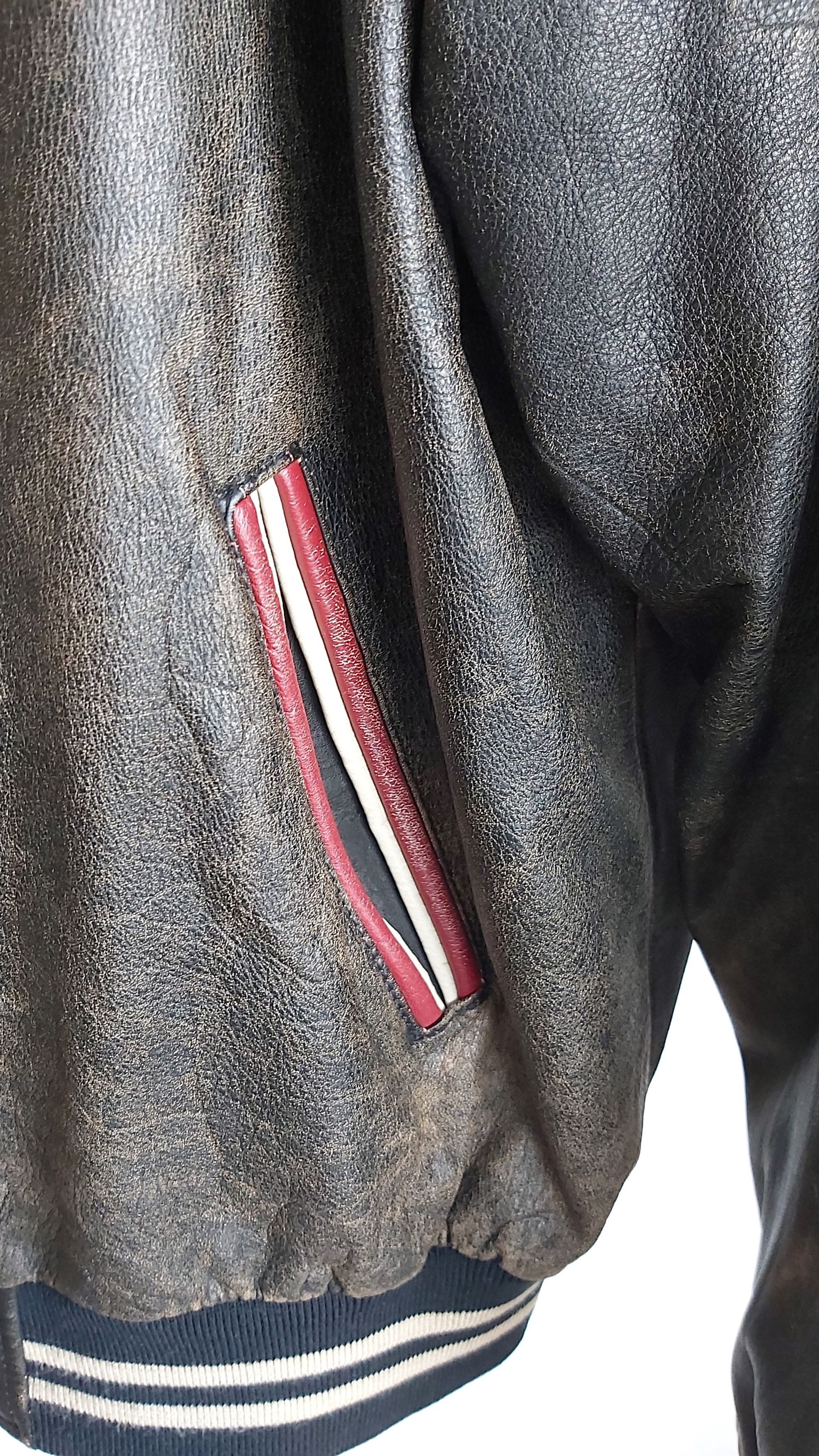 Vintage Lee Trevor Vintage USA Leather Jacket Milwaukee Chemicals Size US XL / EU 56 / 4 - 6 Thumbnail