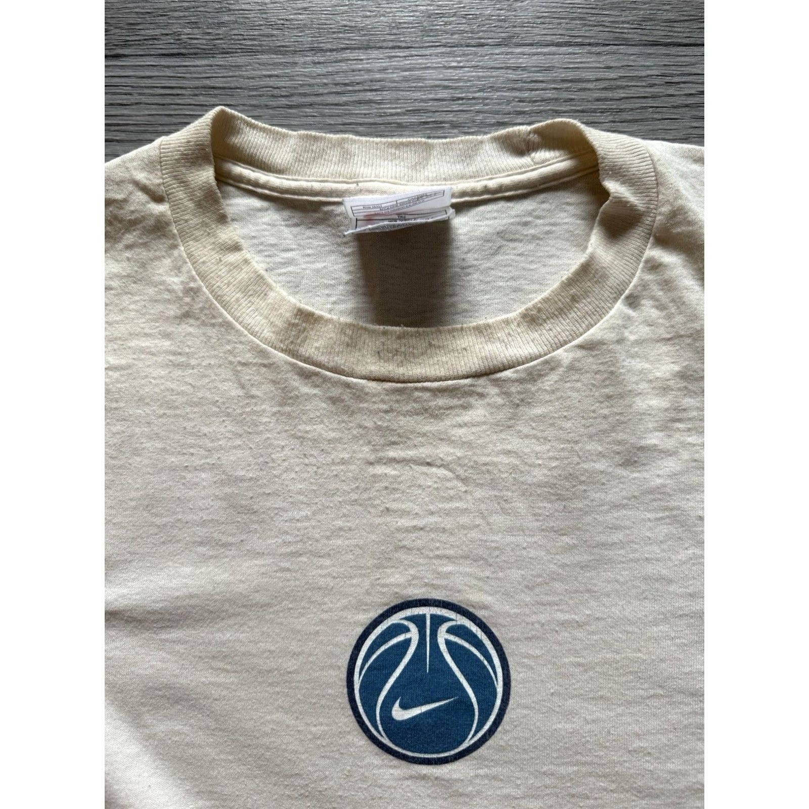 Nike VINTAGE Nike Basketball Swoosh Long Sleeve Shirt Beige XXL Men 90s Pullover Cotton Bball Center Swoosh USA Size US XXL / EU 58 / 5 - 6 Thumbnail