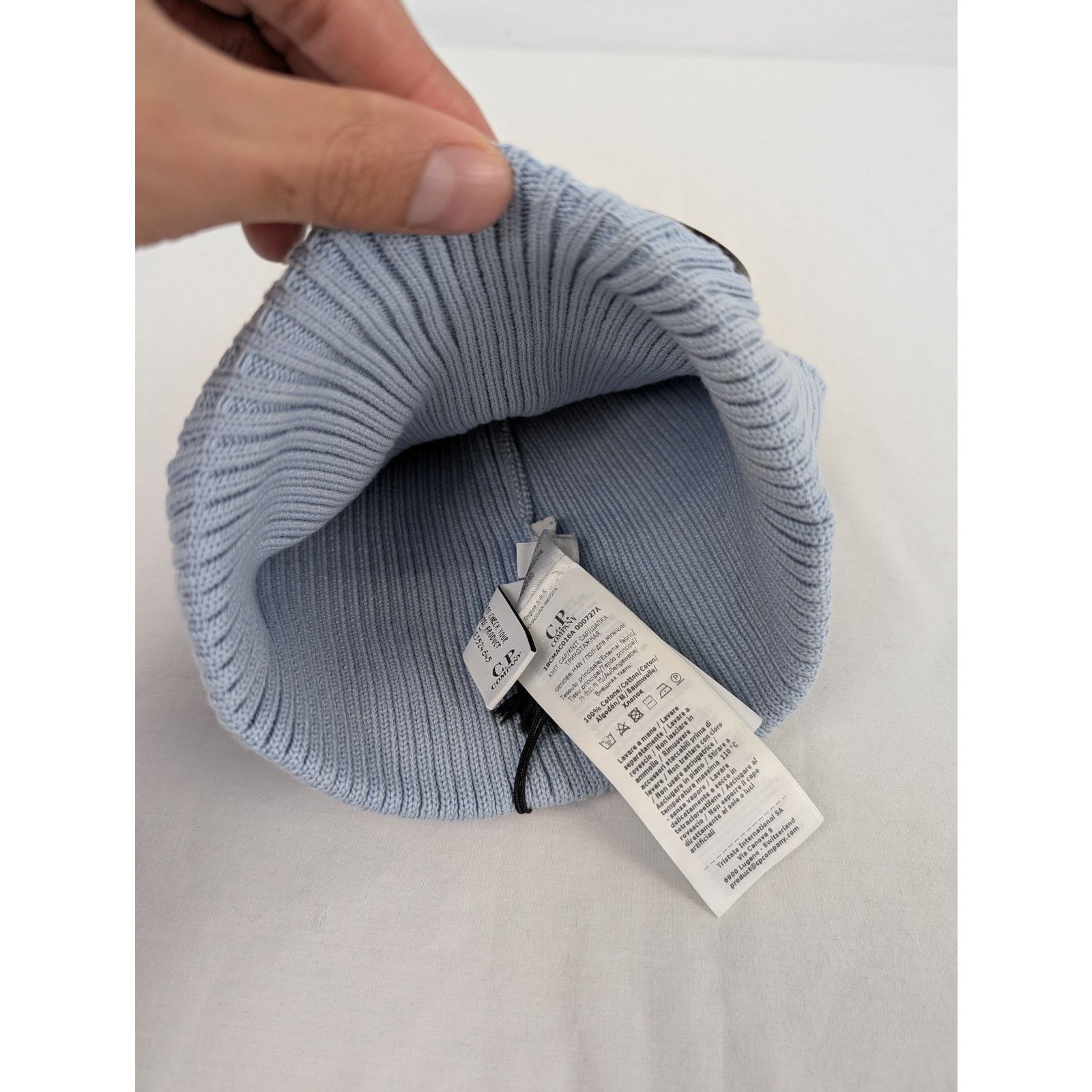 C.P. Company o1rshd1 Q:2 / Size: OS / Goggles Beanie Cap / Hat Light Blue Size ONE SIZE - 8 Thumbnail