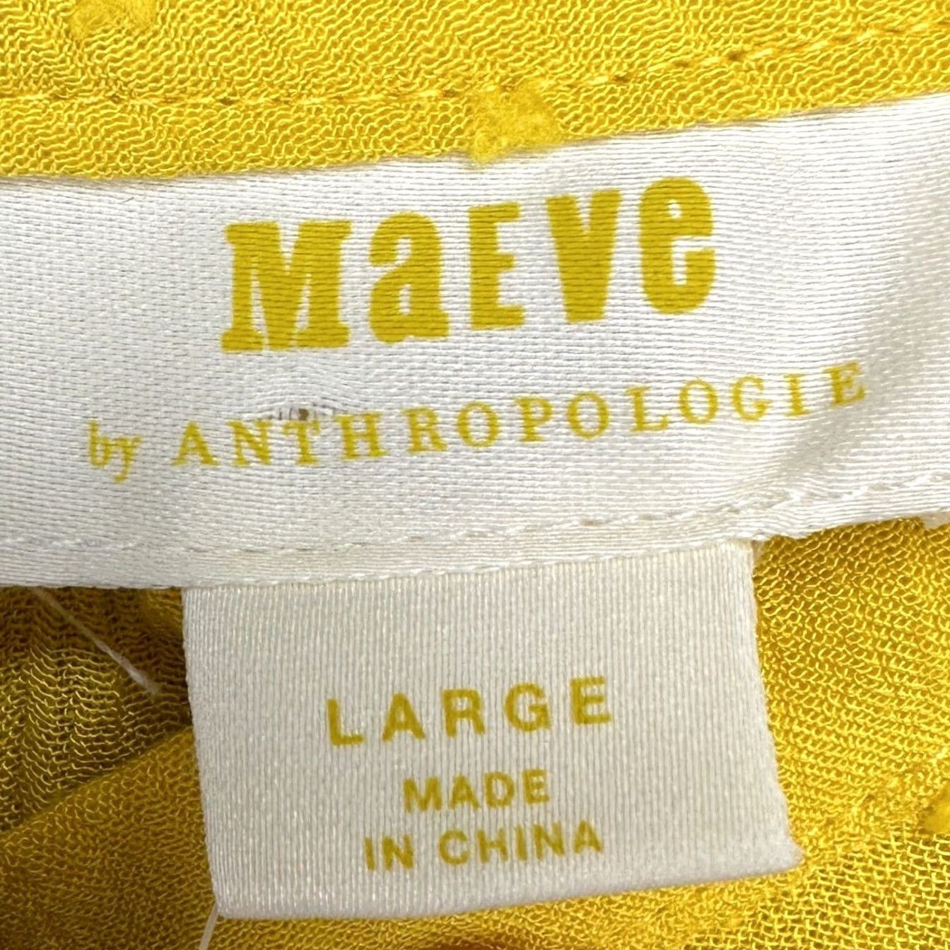 Vintage Maeve Anthropologie Womens Flutter Sleeveless Top Shirt Large Yellow Blouse NEW Size L / US 10 / IT 46 - 5 Thumbnail