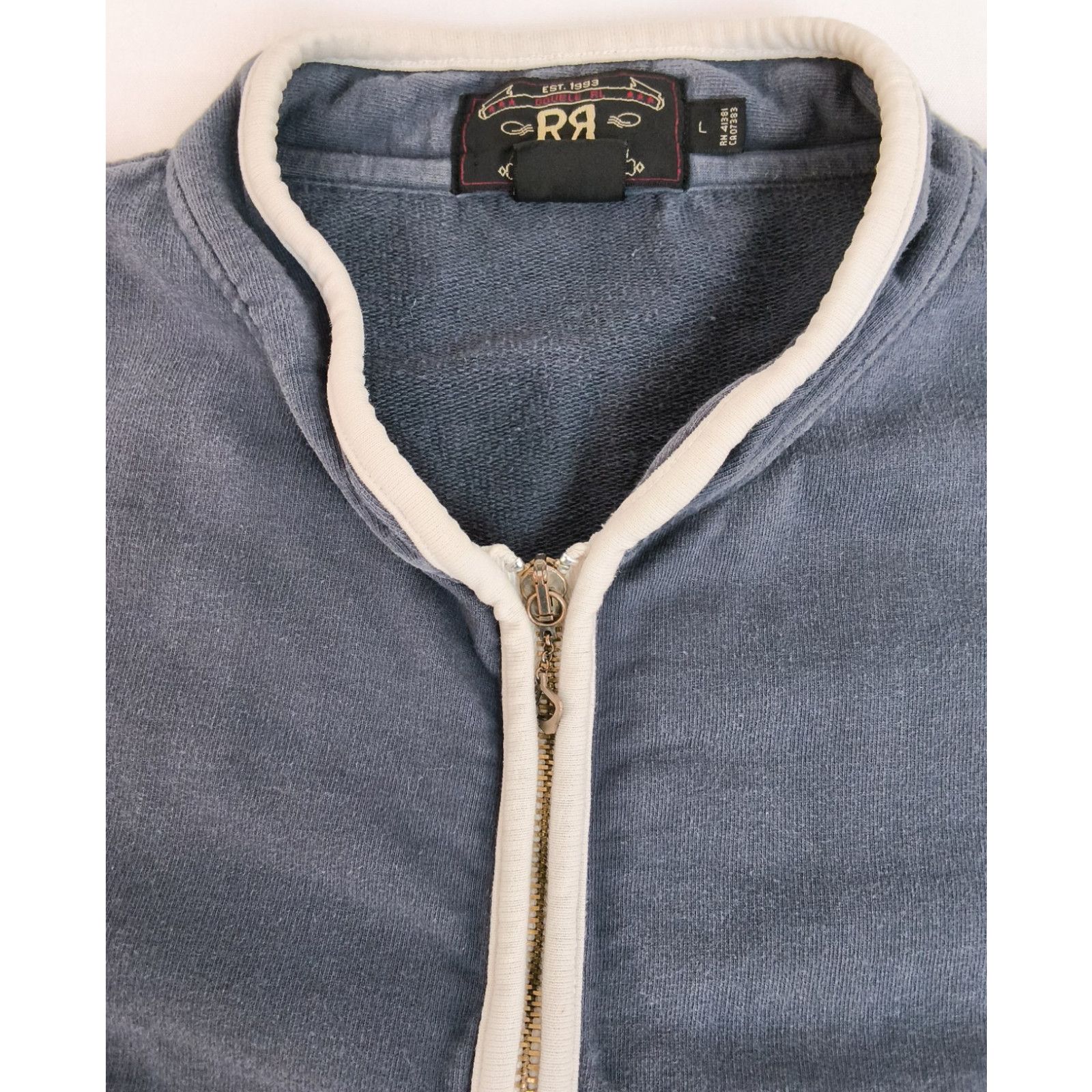 Ralph Lauren RRL Ralph Lauren Zip Sweatshirt Women's L Blue/White Cotton Size L / US 10 / IT 46 - 5 Thumbnail