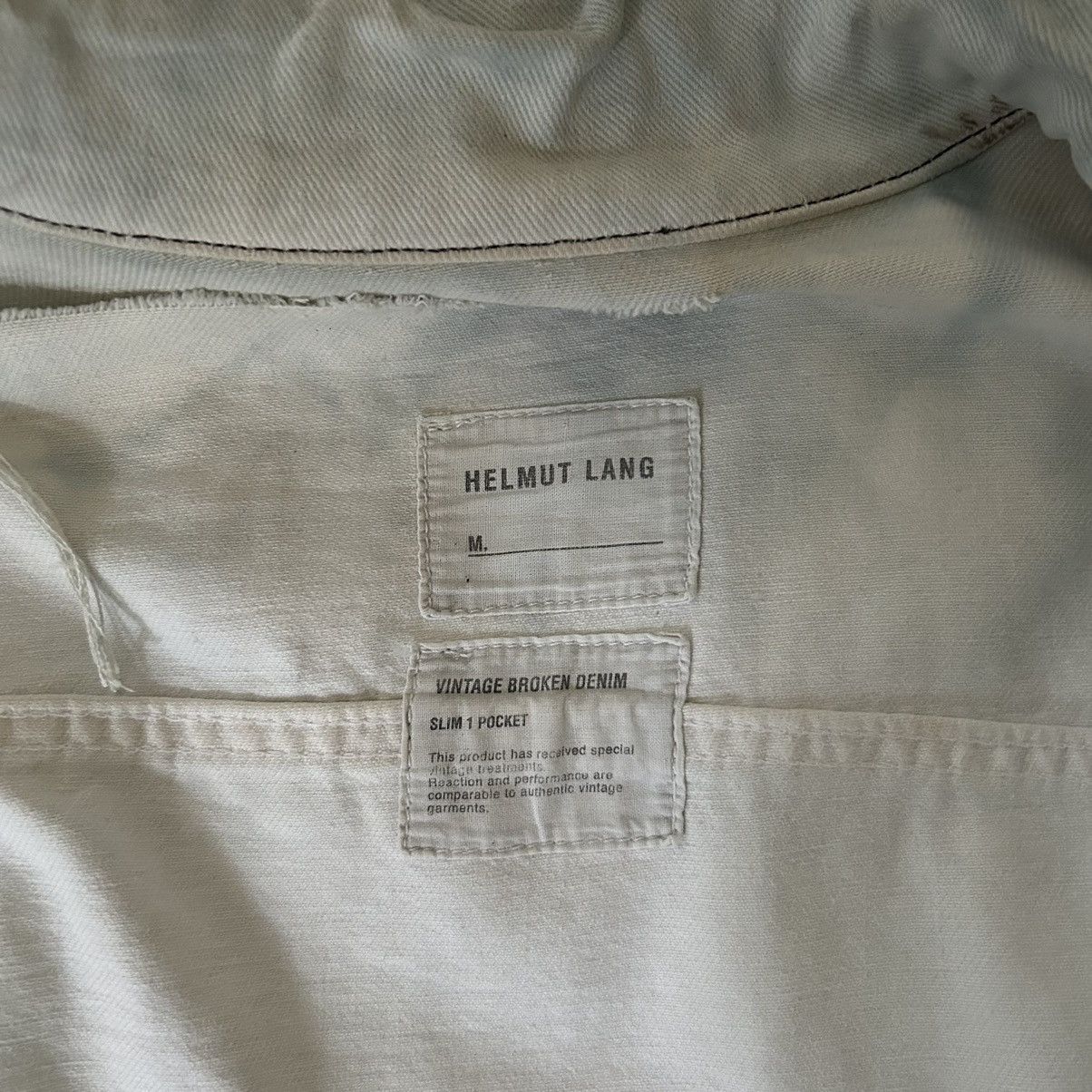 Helmut Lang Helmut Lang SS03 Leather Sleeve Denim Jacket Size US L / EU 52-54 / 3 - 3 Thumbnail