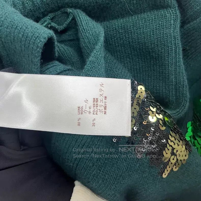 Louis Vuitton Louis Vuitton Dark green graffiti sequin logo long knit ca Size US XS / EU 42 / 0 - 4 Thumbnail